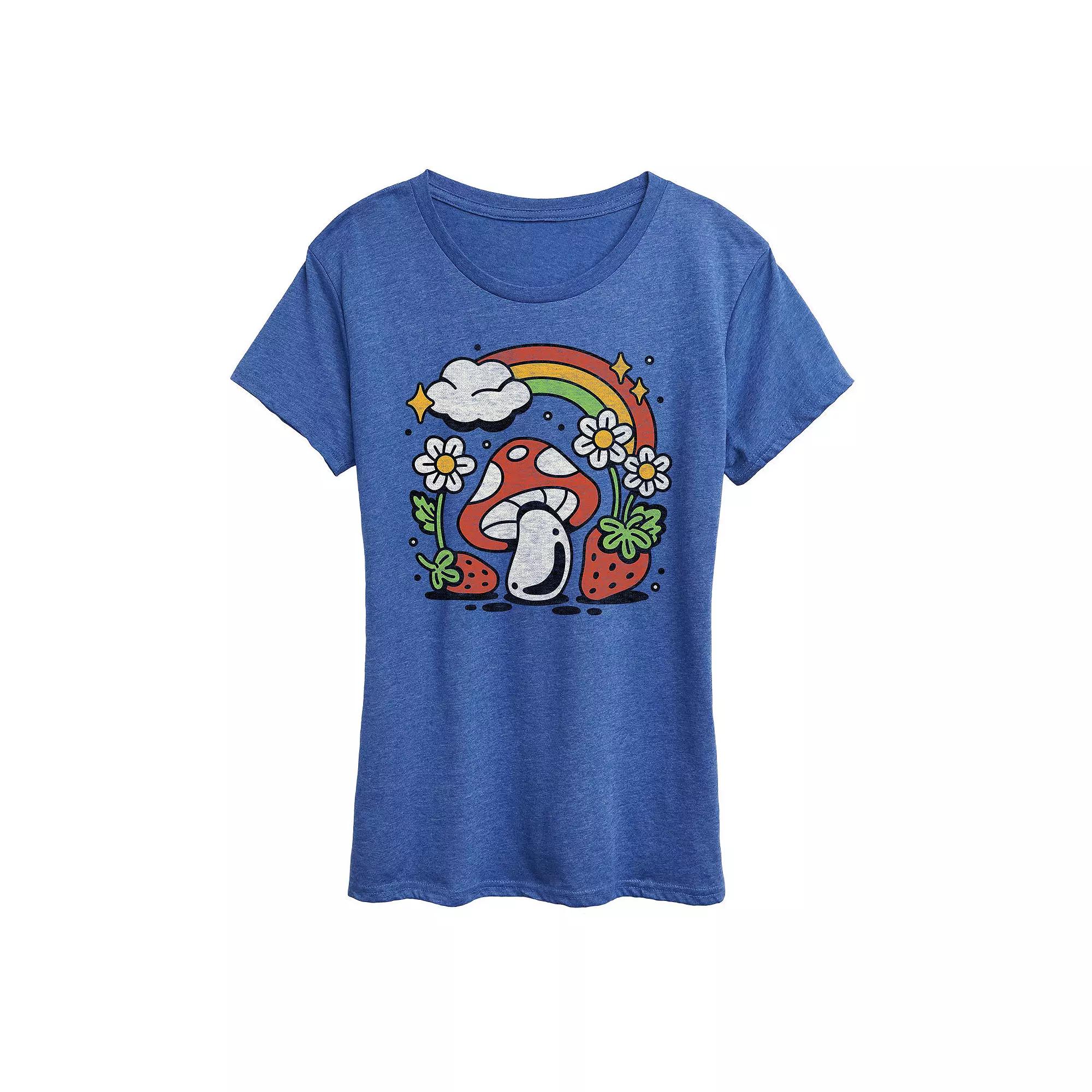 Women's Mushroom with Strawberries Graphic Tee, Girl's,  Product Image