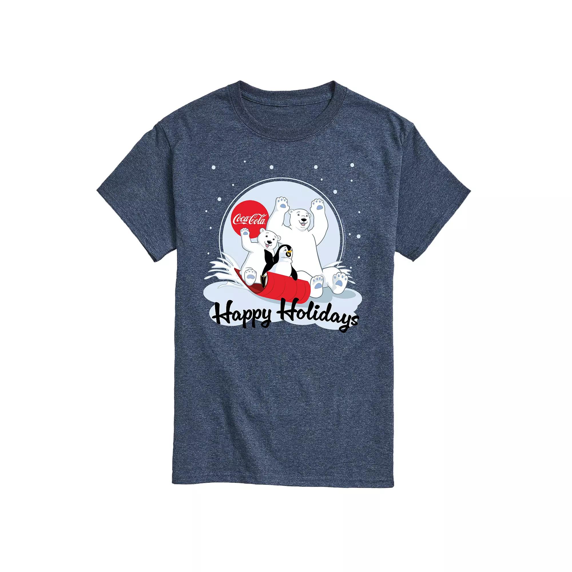 Big & Tall Coca-Cola Happy Holiday Sled Graphic Tee, Men's,  Product Image