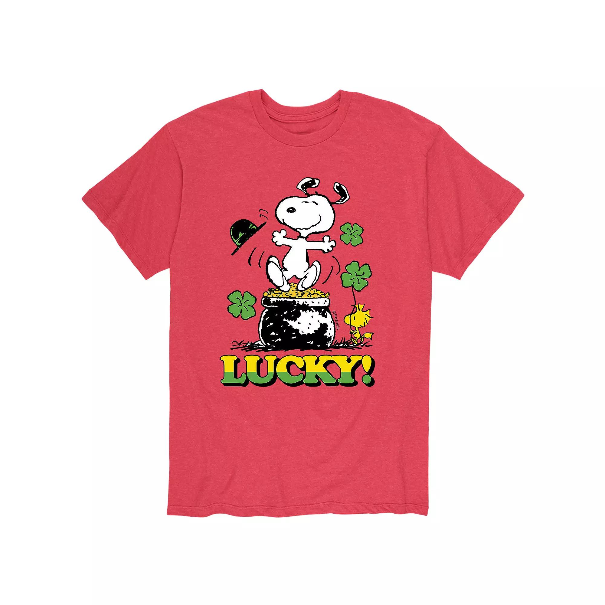 Men's Peanuts Snoopy "Lucky" Pot O' Gold Tee,  Product Image