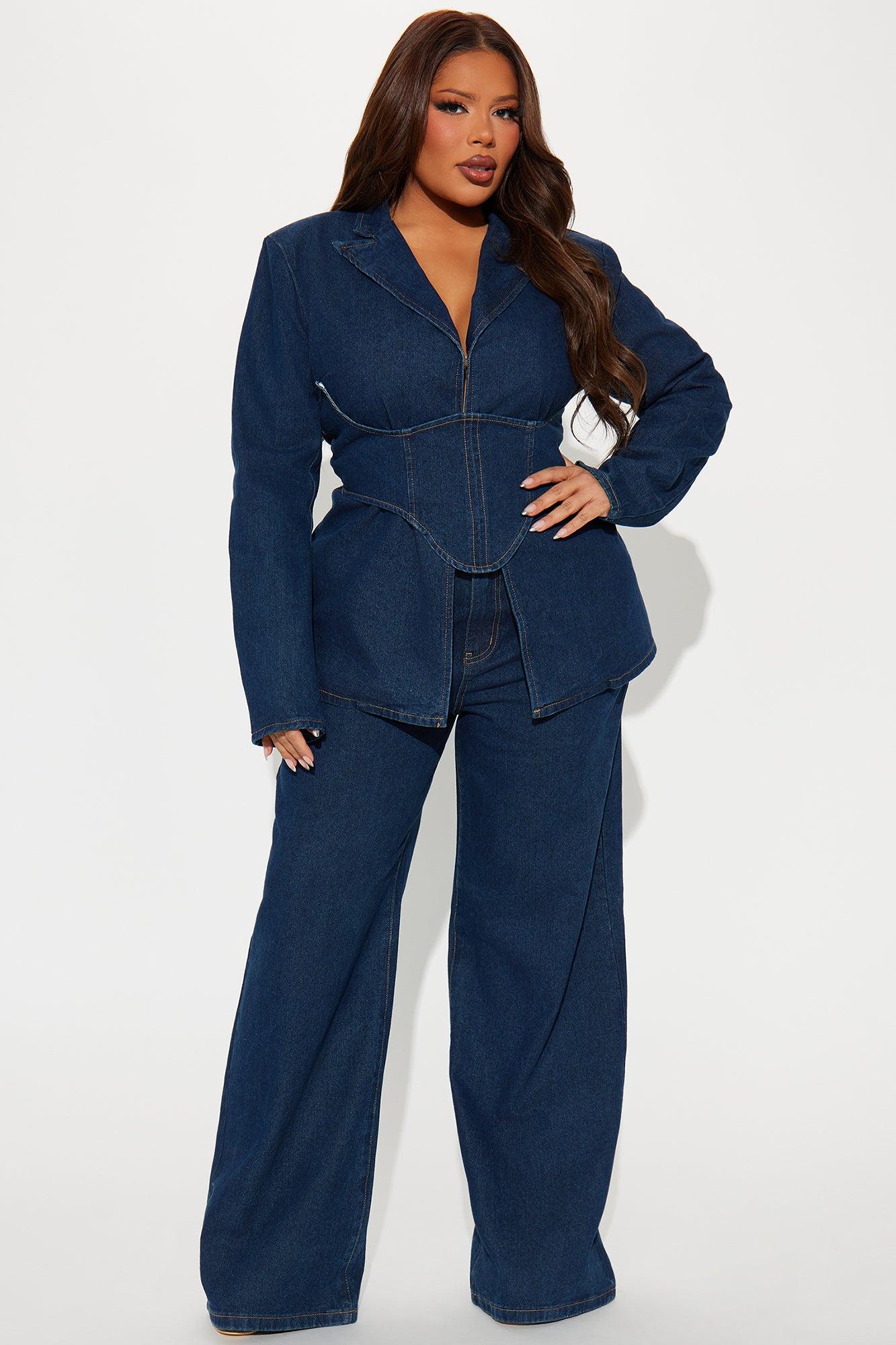 Get Down To Business Trouser Jeans - Dark Wash Product Image