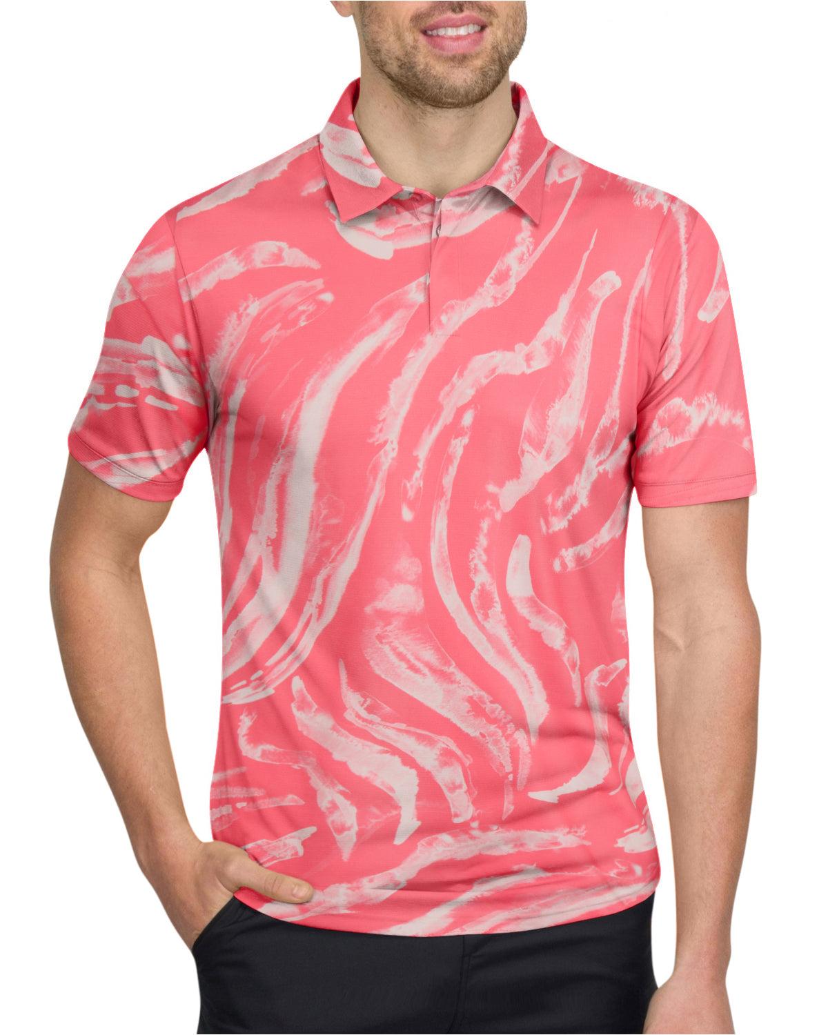Three Sixty Six Men’s Print Golf Polos Male Product Image