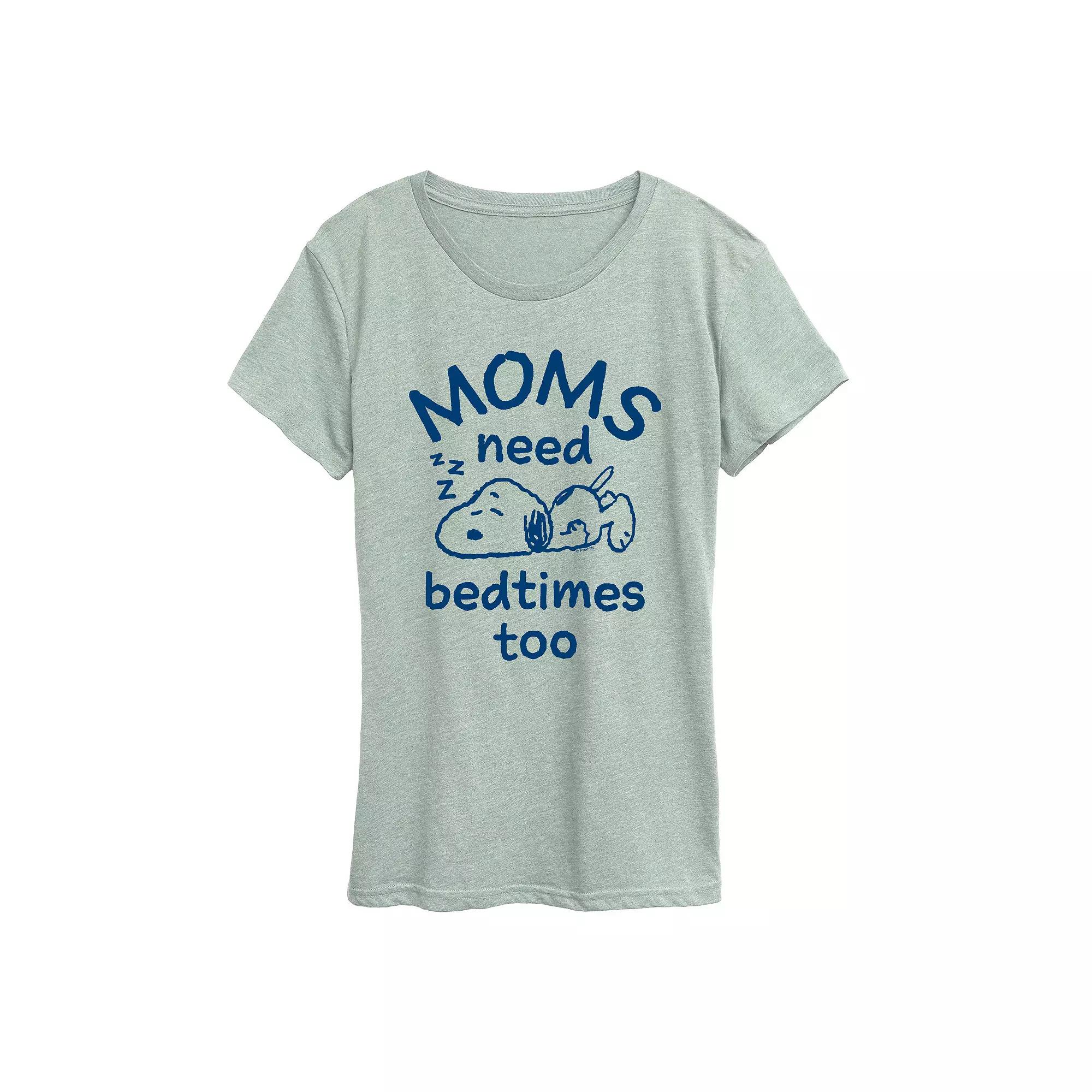 Women's Peanuts Snoopy Moms Need Bedtimes Too Graphic Tee,  Product Image