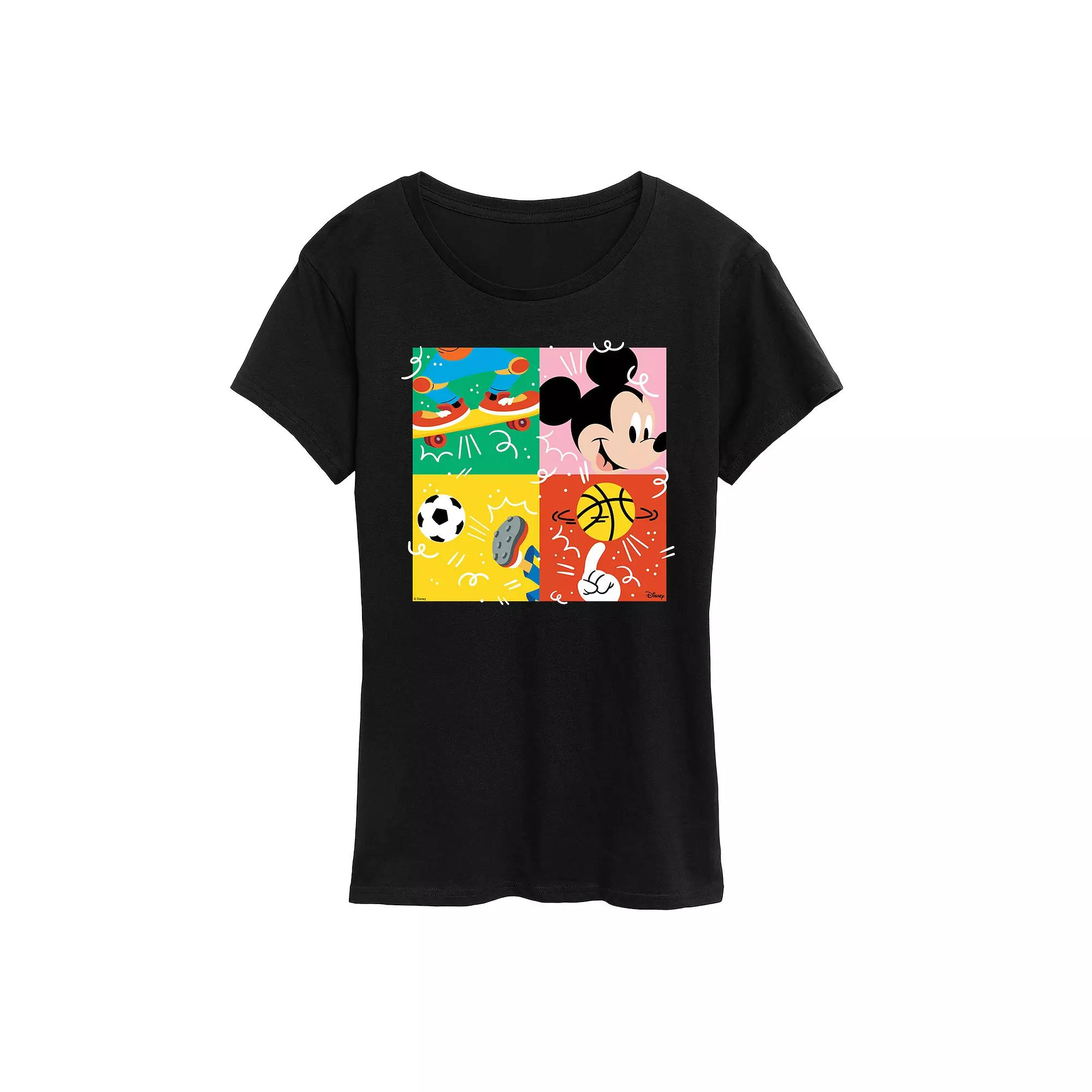 Disney's Mickey Mouse Women's Sports Grid Graphic Tee,  Product Image