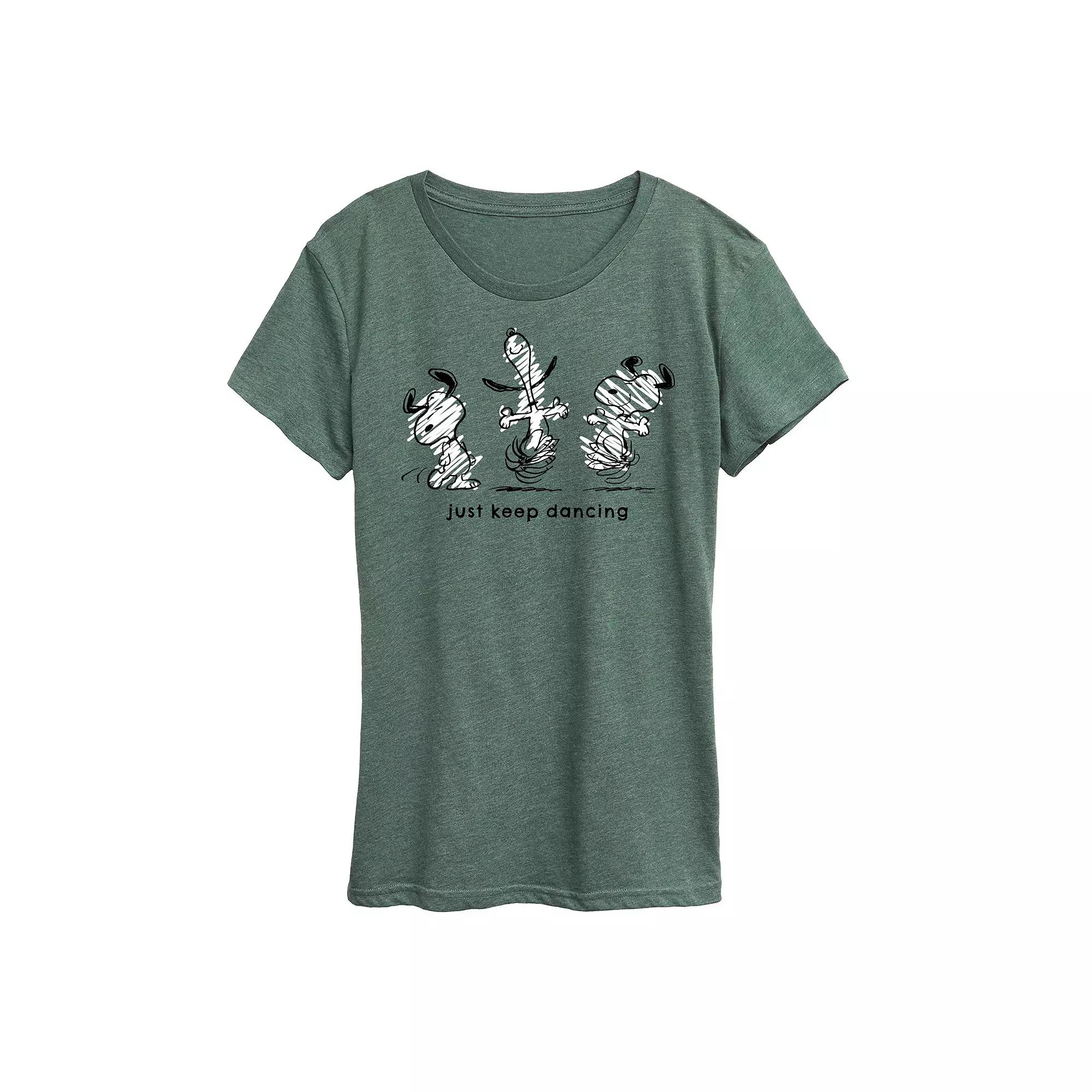 Women's Peanuts Snoopy Just Keep Dancing Graphic Tee, Girl's,  Product Image
