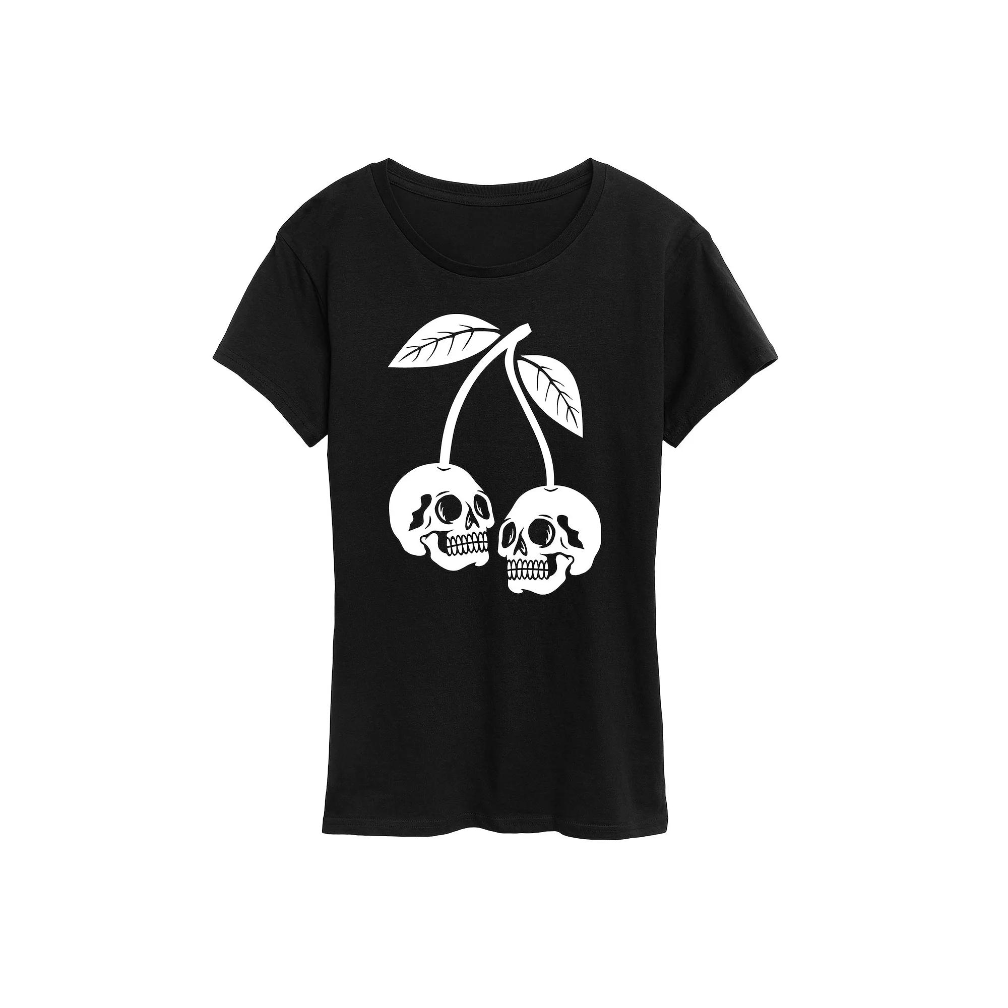 Women's Skull Cherries Graphic Tee,  Product Image