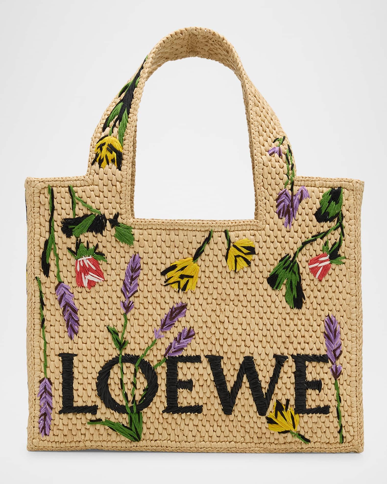 x Paula’s Ibiza Small Flower Tote Bag in Raffia Product Image