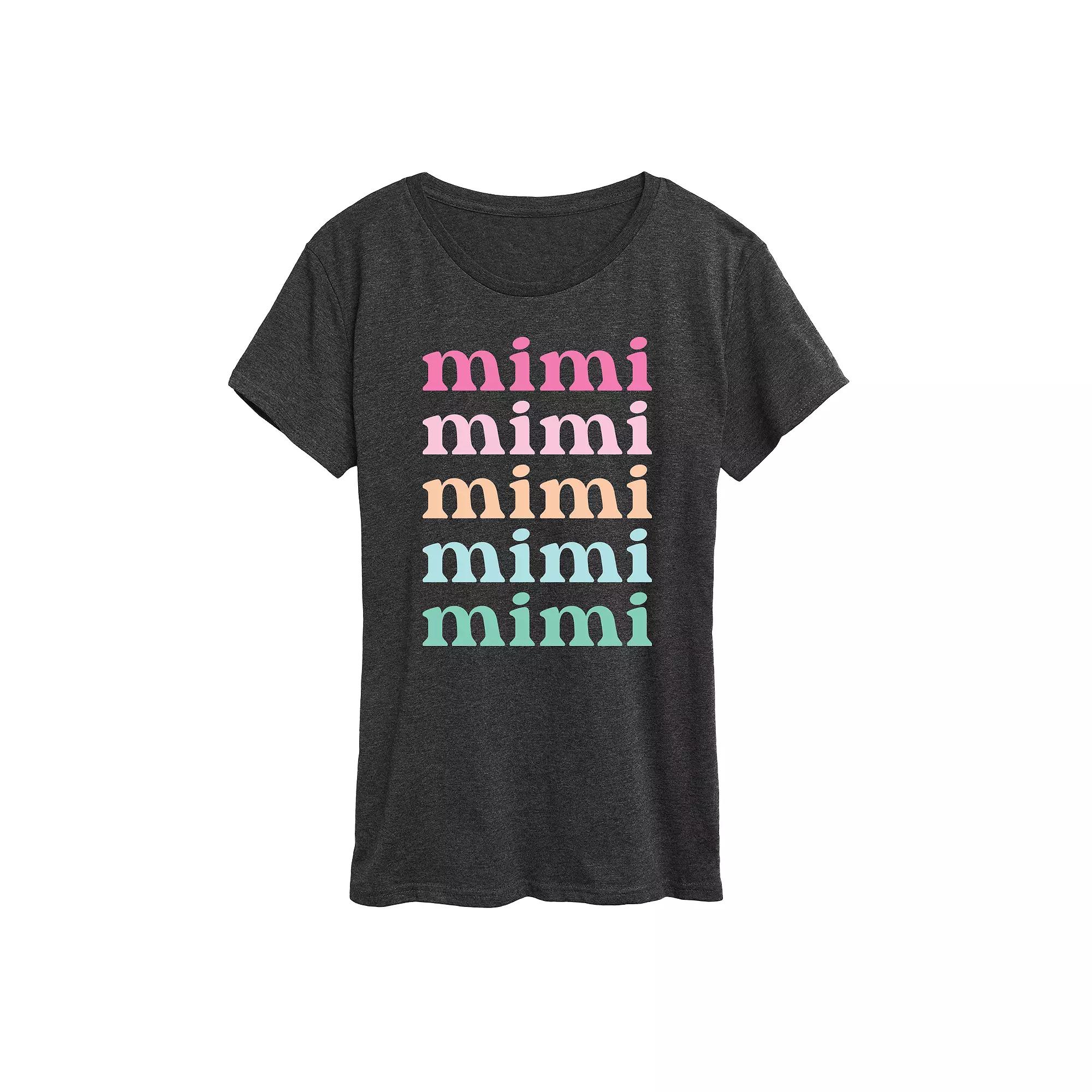 Women's Colorful Stacked Mimi Graphic Tee, Girl's,  Product Image