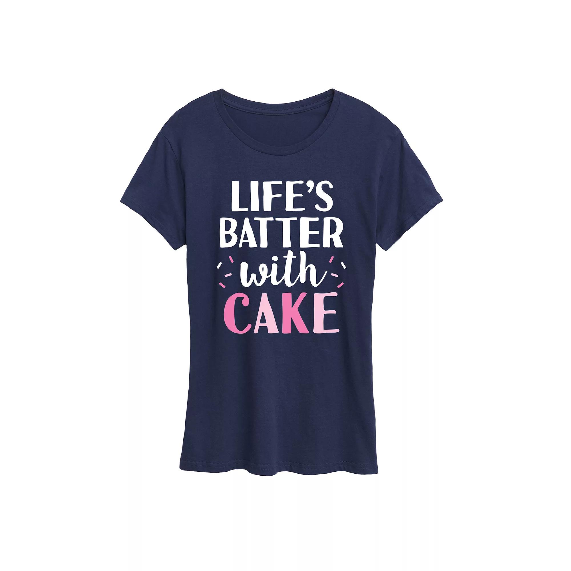 Plus Life's Batter With Cake Graphic Tee, Women's,  Product Image