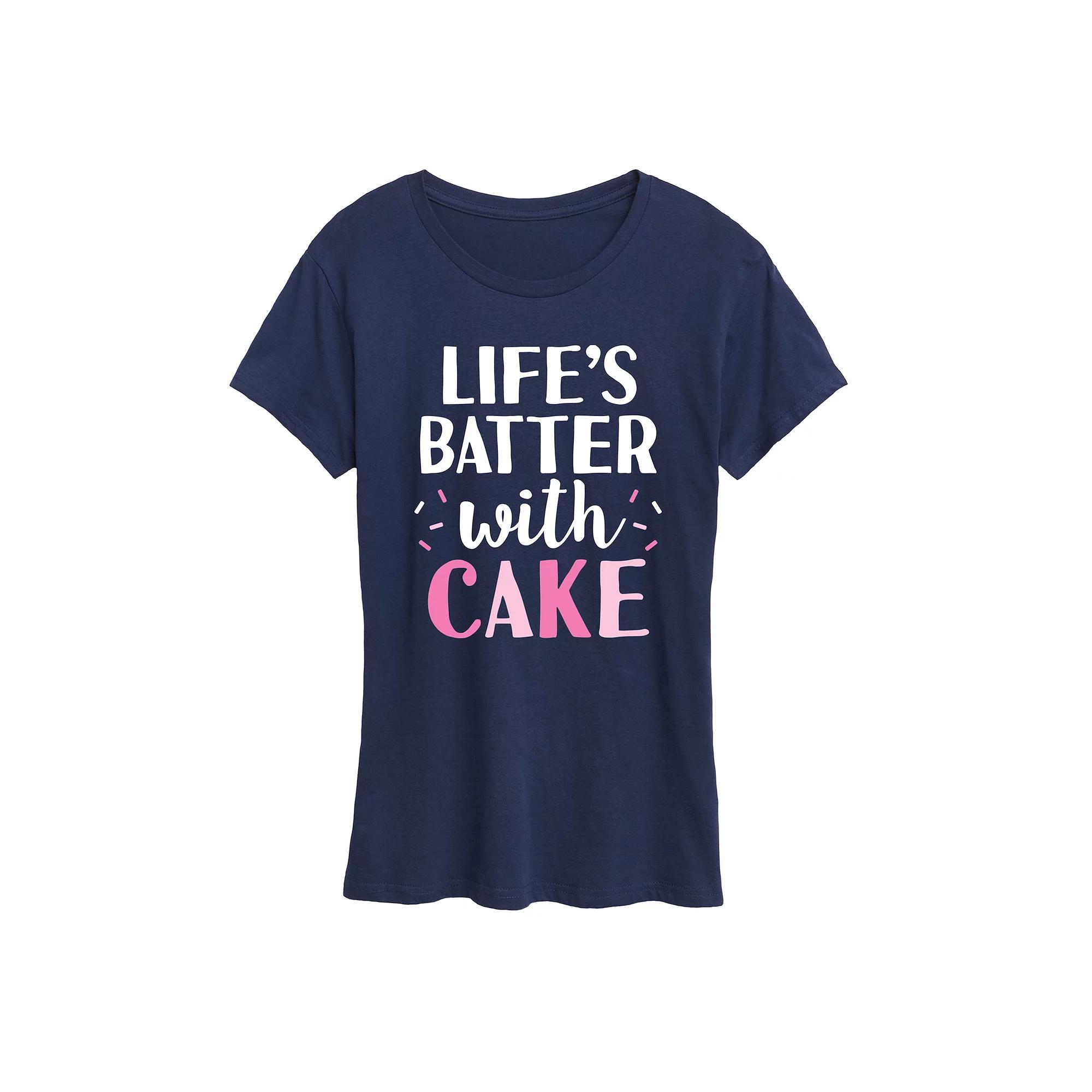 Plus Life's Batter With Cake Graphic Tee, Women's,  Product Image