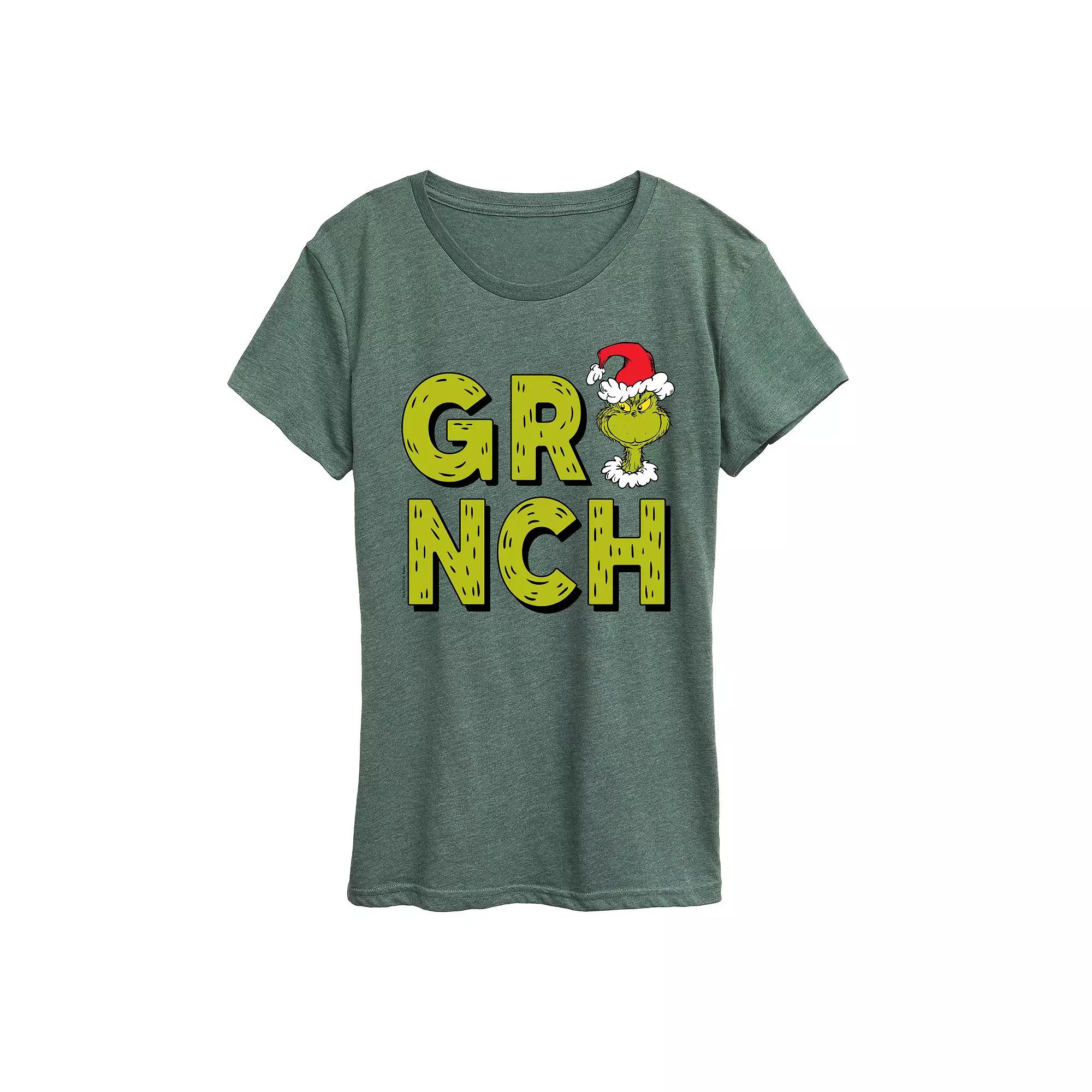 Women's Dr. Seuss Grinch Fur Letters Graphic Tee,  Product Image