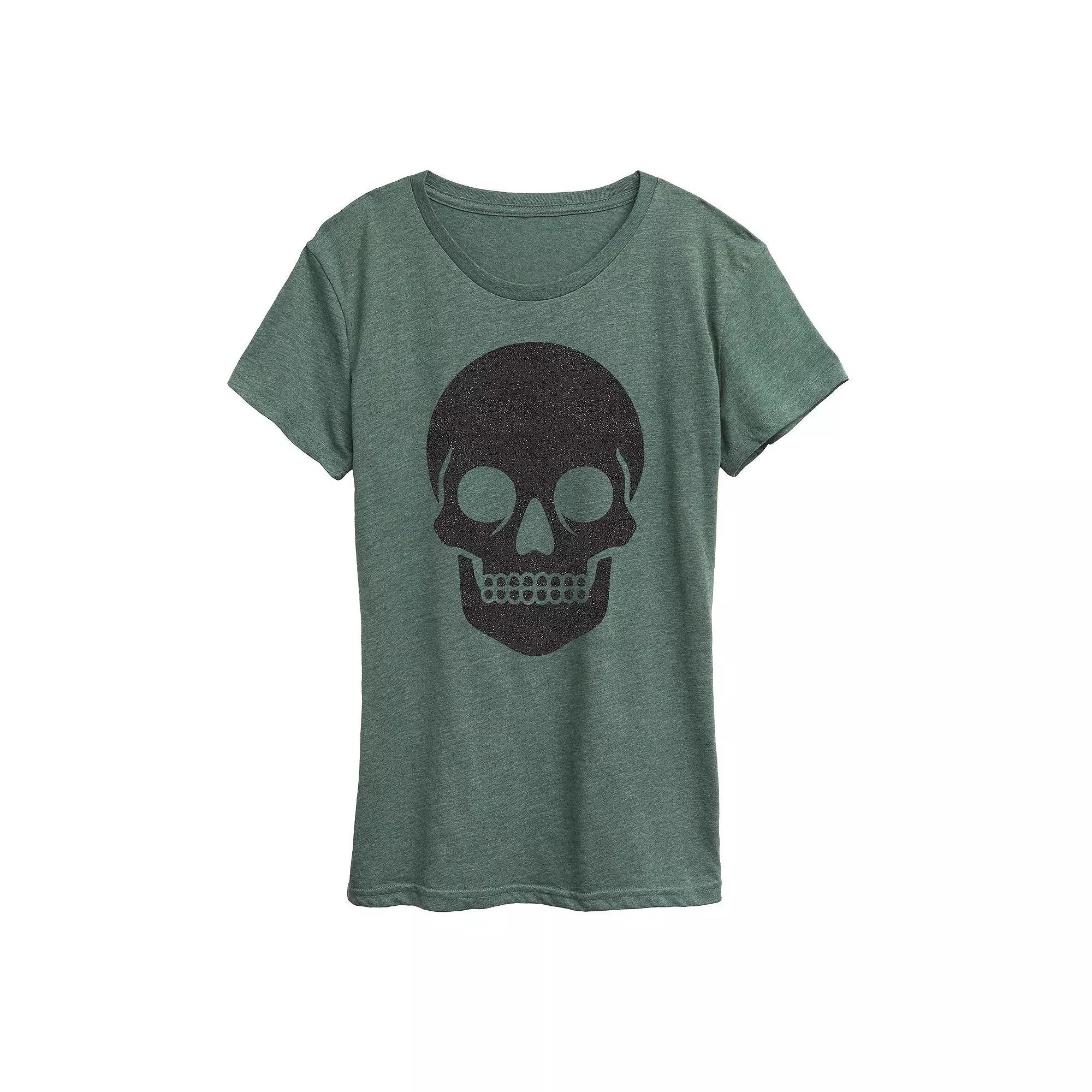 Women's Skull Sparkle Halloween Tee, Girl's,  Product Image