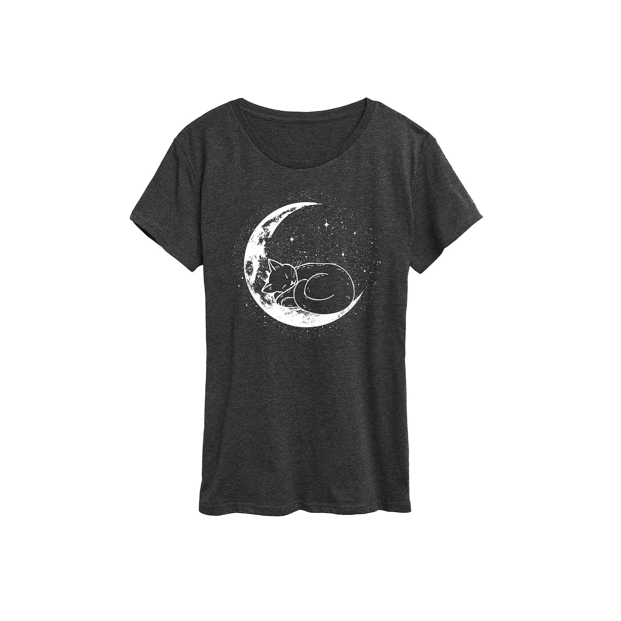 Women's Cat Nap Moon Graphic Tee,  Product Image