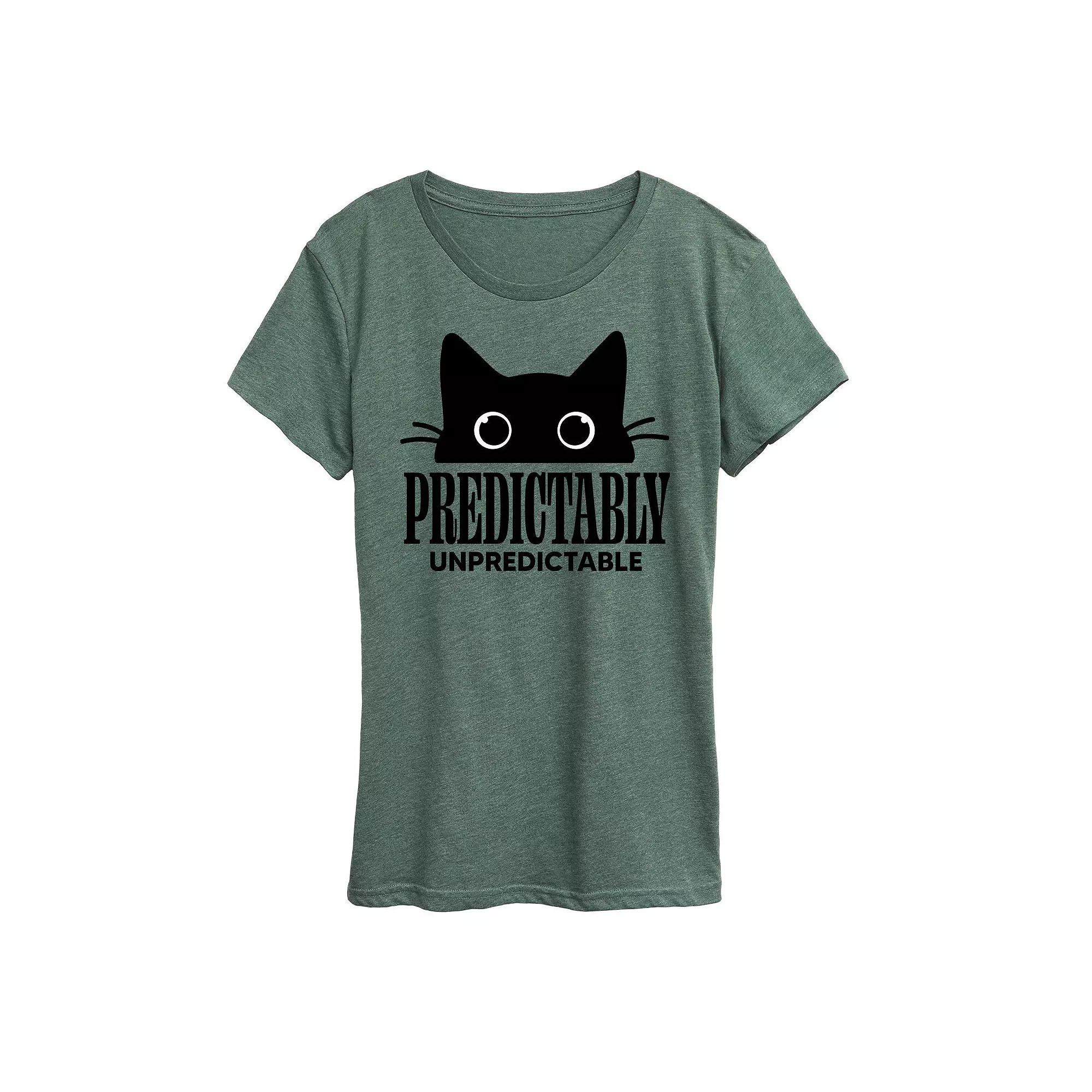 Plus Predictably Unpredictable Cat Graphic Tee, Women's,  Product Image