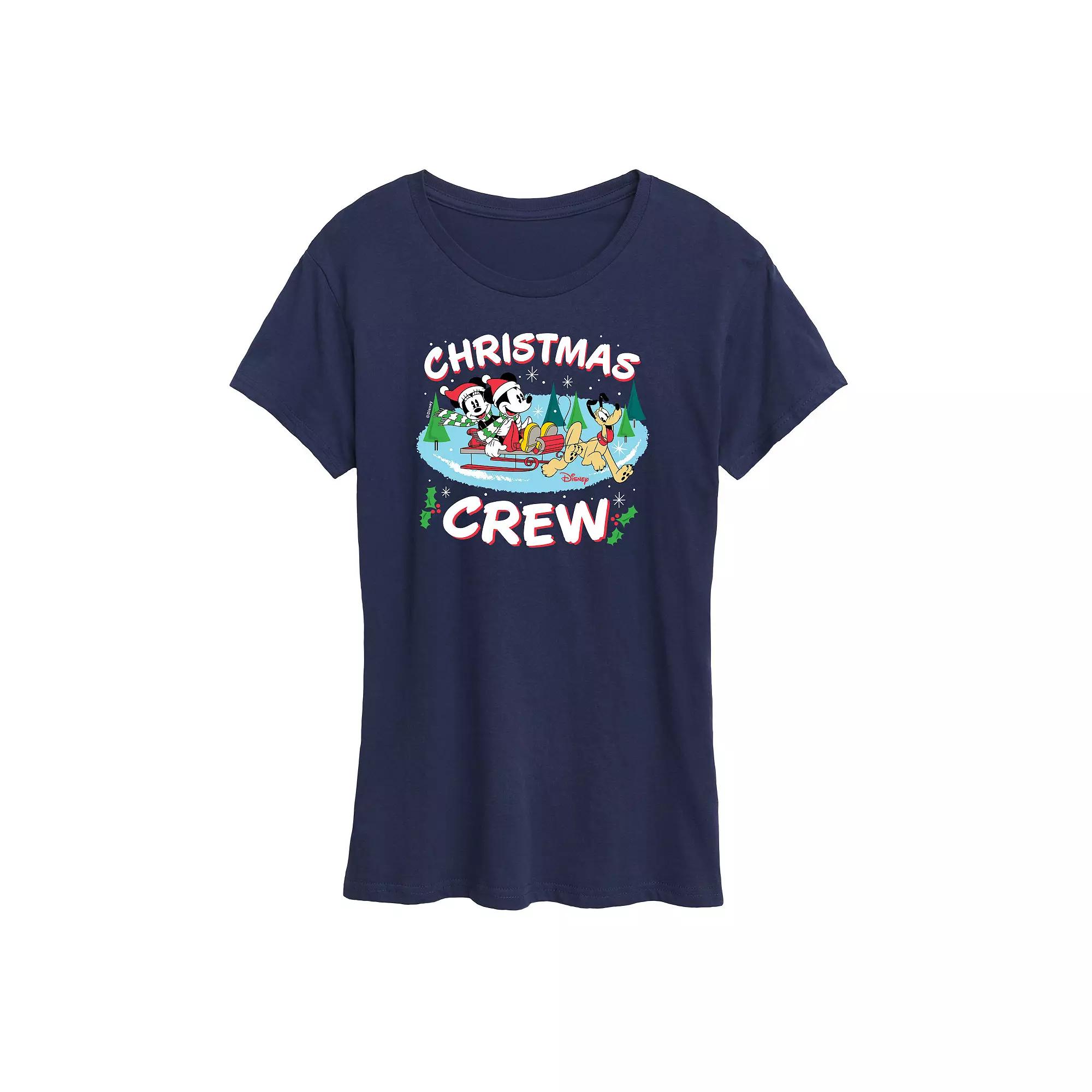 Disney's Mickey and Friends Women's Christmas Crew Graphic Tee, Girl's,  Product Image