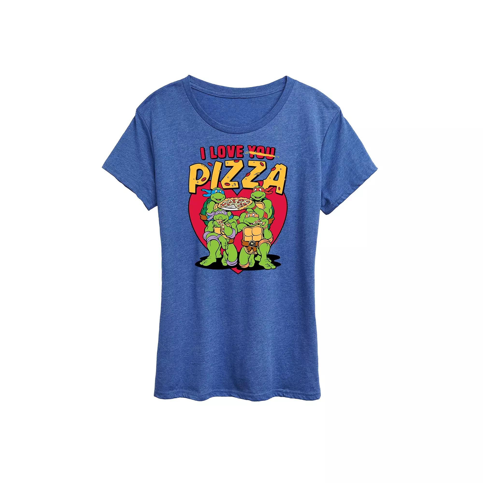 Women's Teenage Mutant Ninja Turtles I Love You Pizza Graphic Tee,  Product Image
