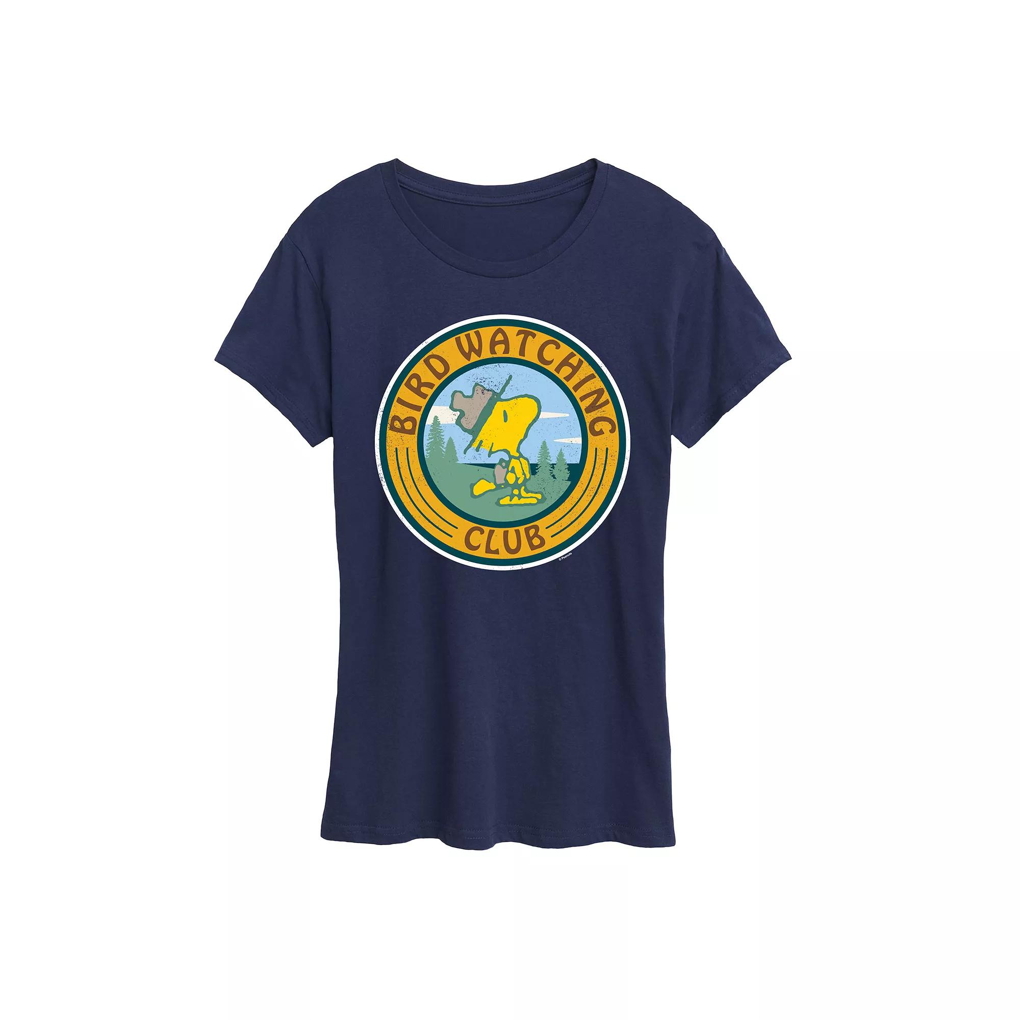Women's Peanuts Woodstock Bird Watching Graphic Tee,  Product Image