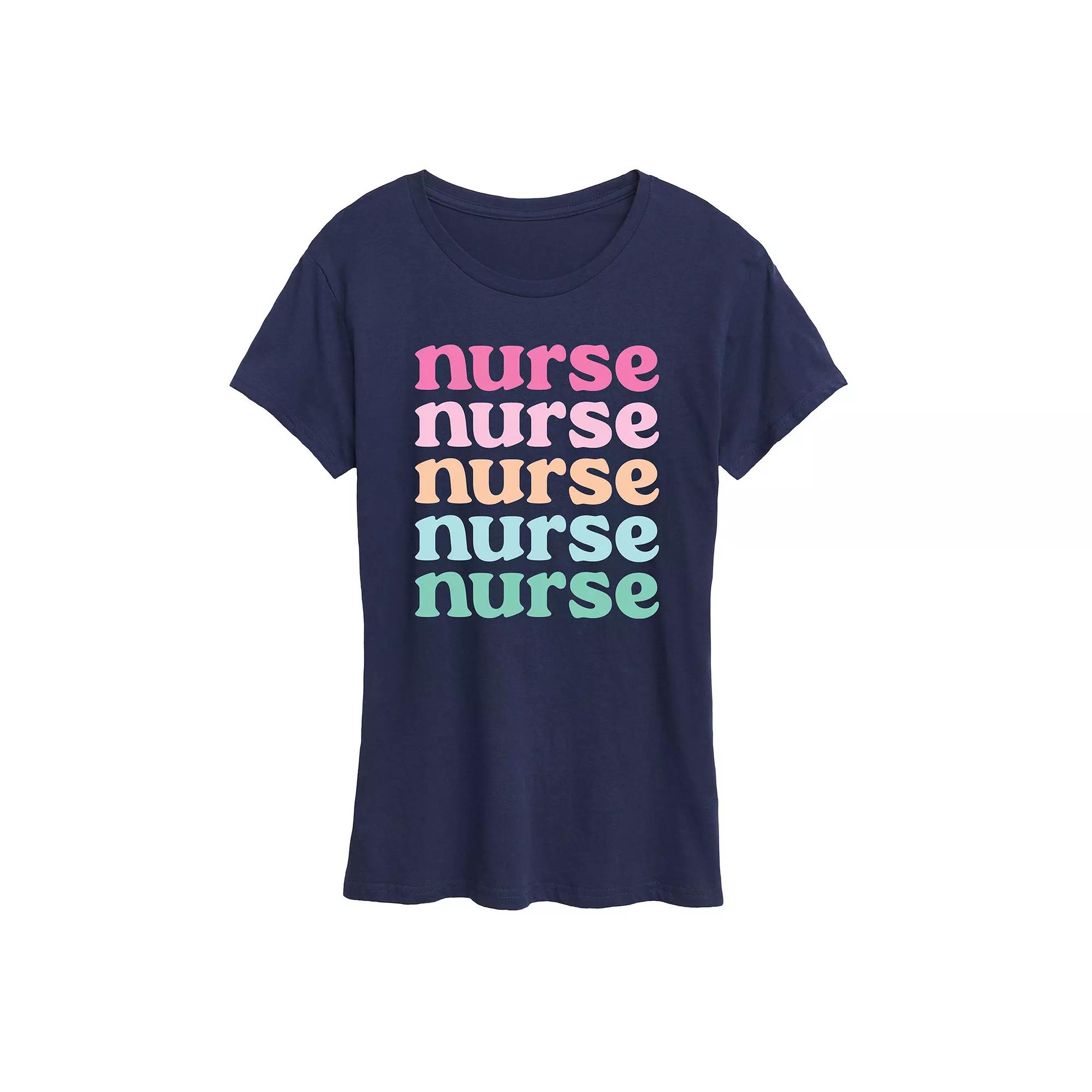 Women's Nurse Stacked Graphic Tee, Girl's,  Product Image