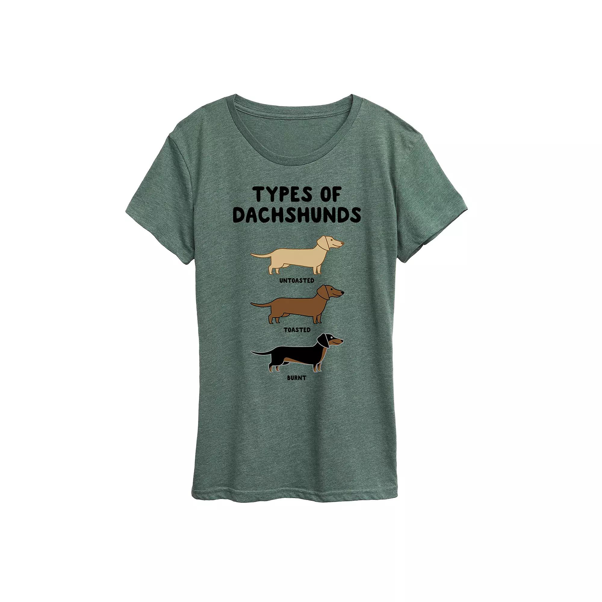 Women's Types Of Dachshunds Graphic Tee,  Product Image