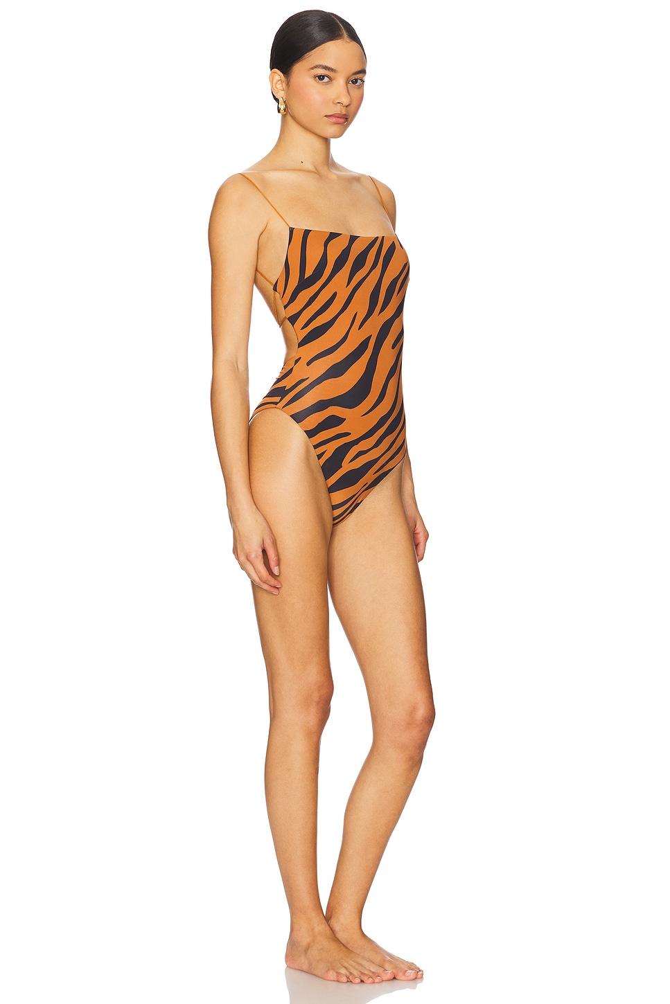 Fine Strap One Piece Swimsuit Ziah Product Image