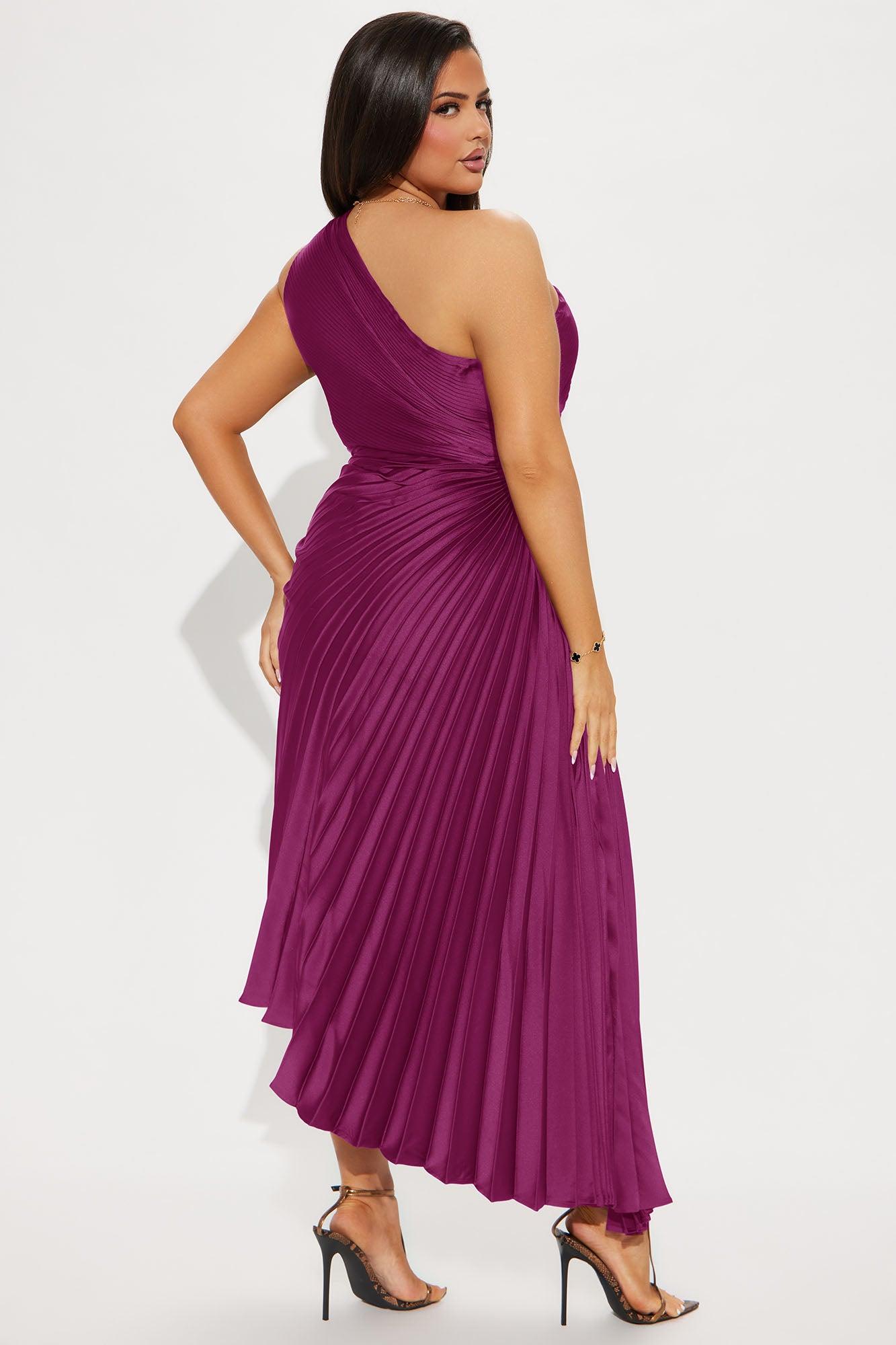 Belle Satin Maxi Dress - Magenta Female Product Image