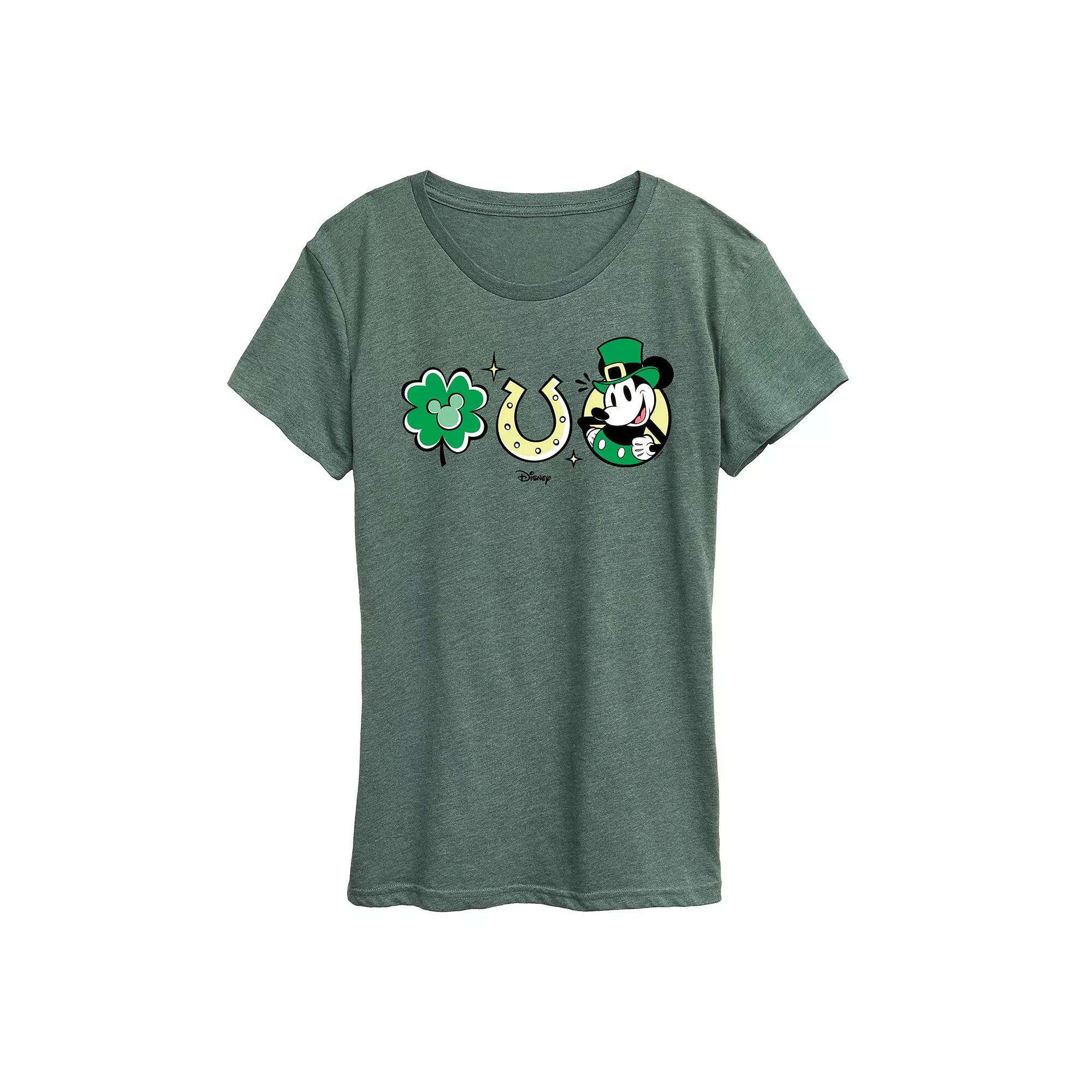 Disney's Mickey Mouse Women's St. Patrick's Icons Graphic Tee,  Product Image