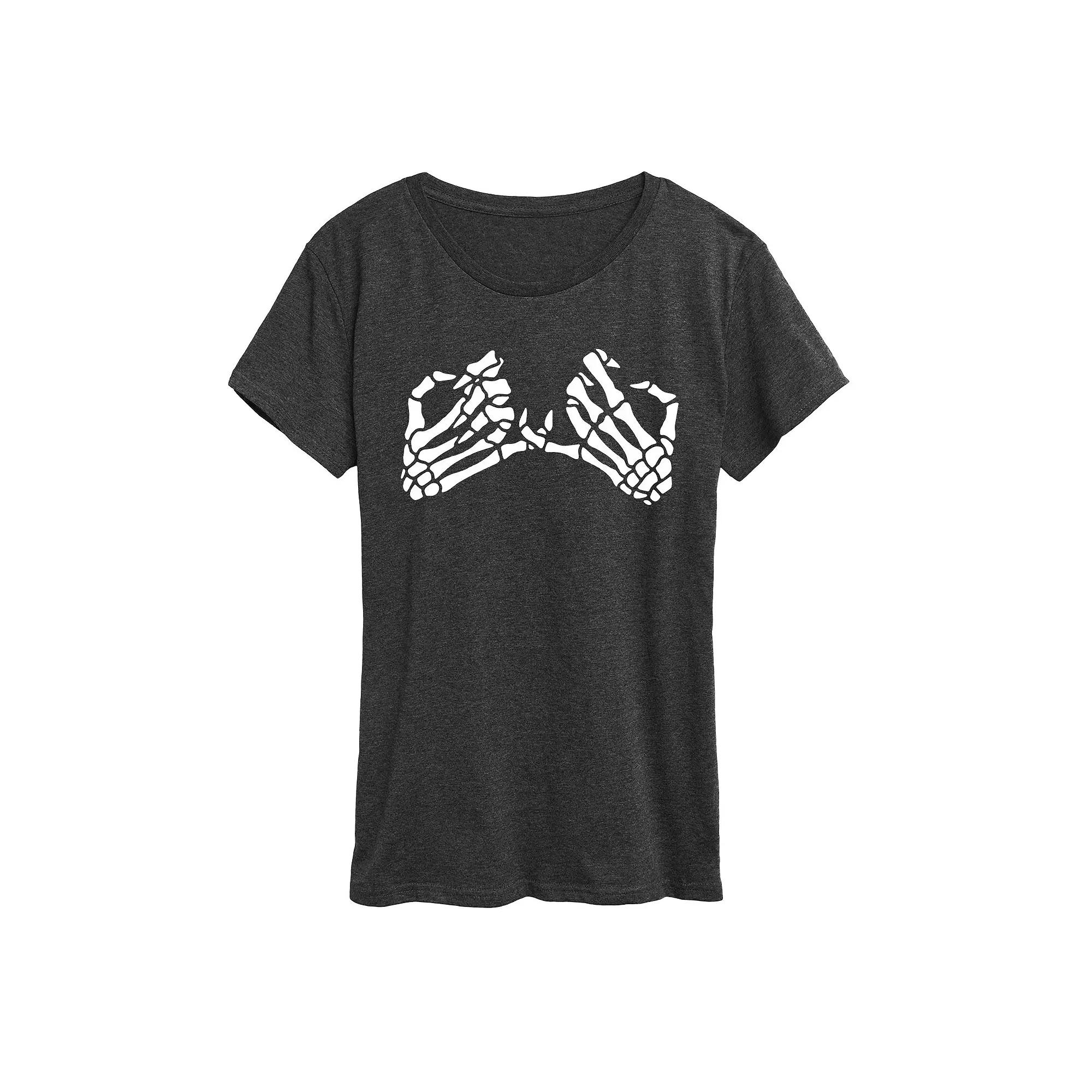 Women's Pinky Promise Skeletons Graphic Tee,  Product Image