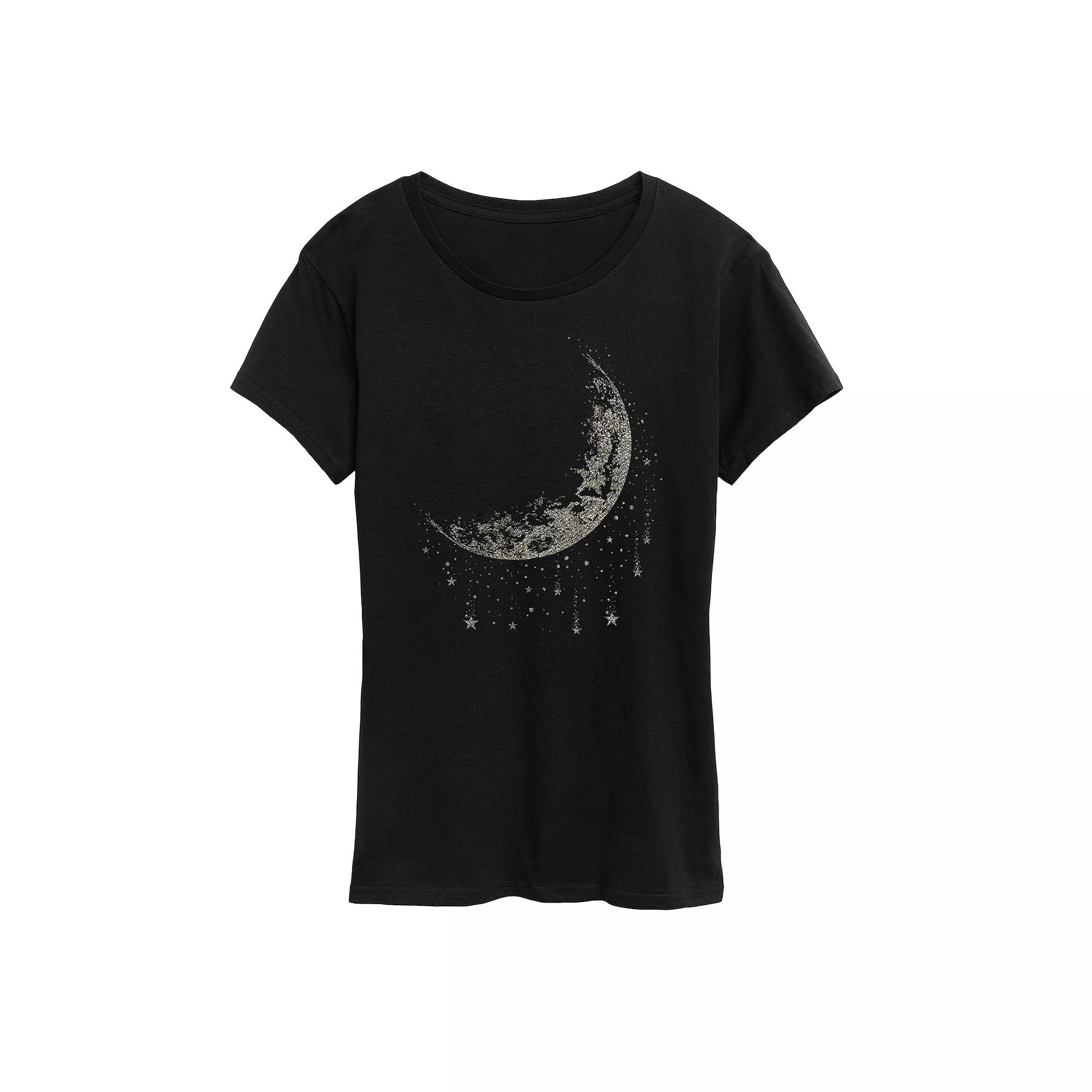 Women's Stars And Moons Butterfly Graphic Tee, Girl's,  Product Image