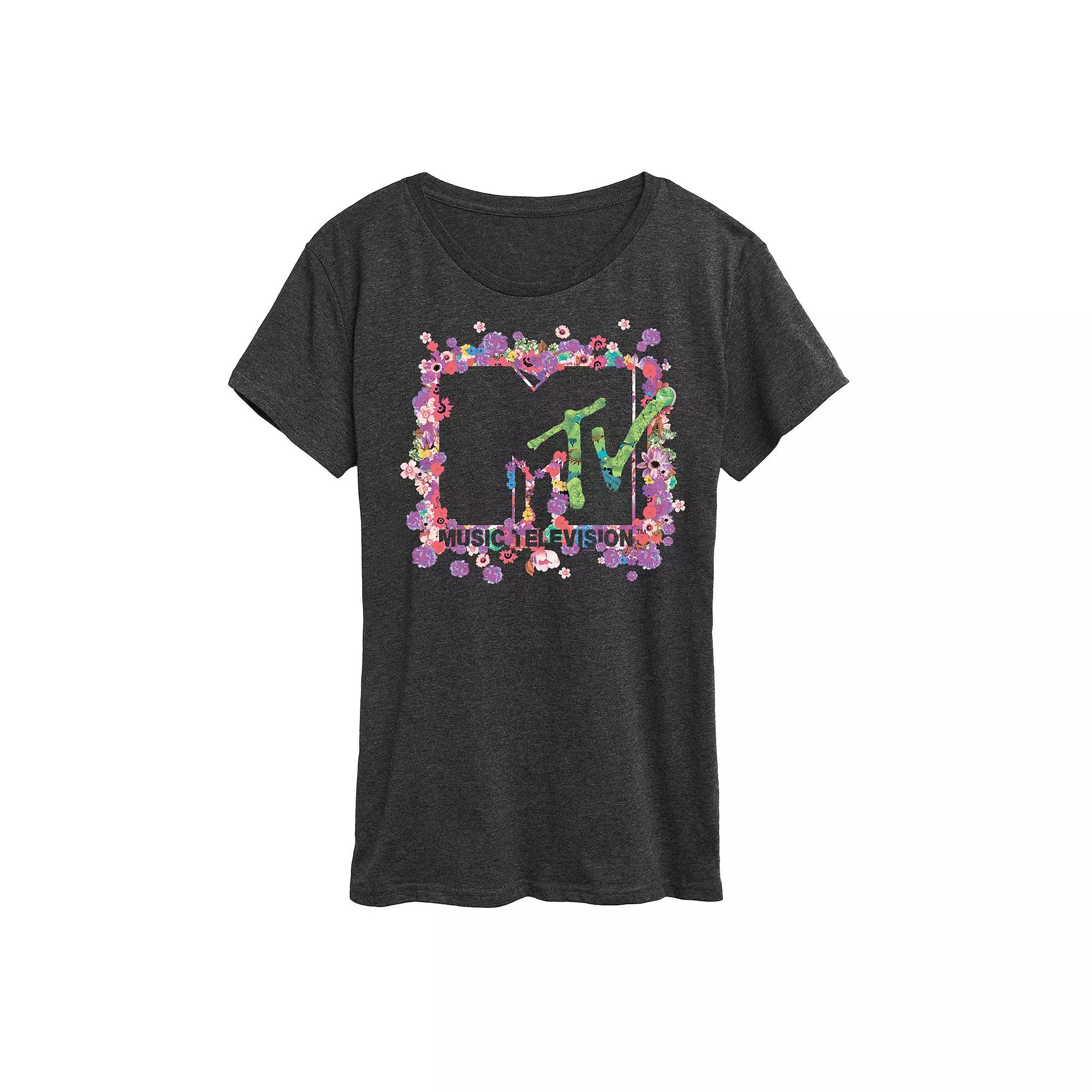 Women's MTV Floral Logo Graphic Tee,  Product Image