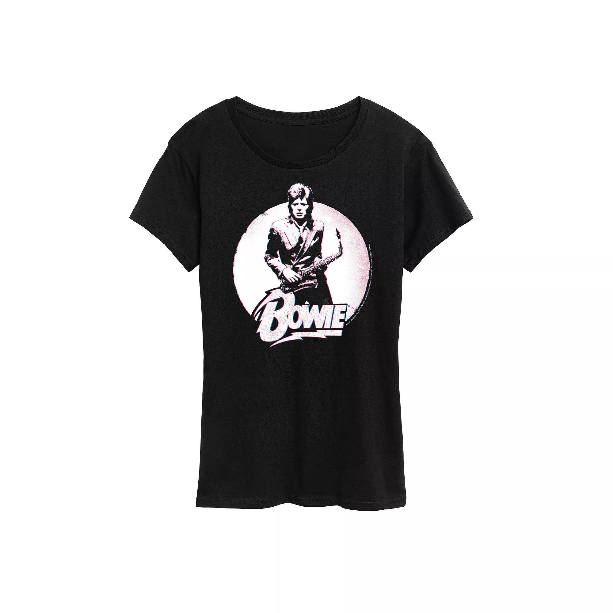 Women's Bowie Distressed Circle Graphic Tee,  Product Image