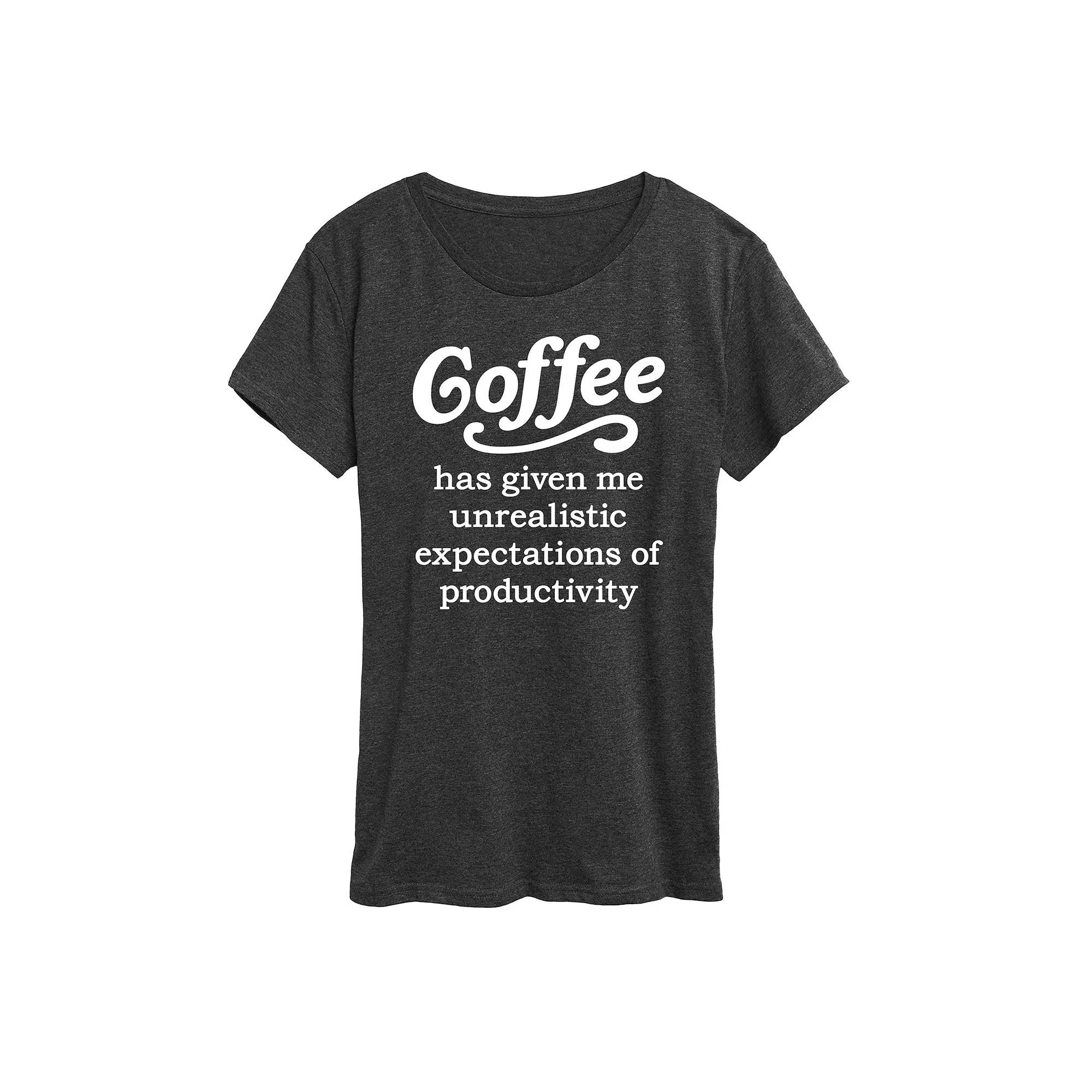 Women's Coffee Unrealistic Expectations Graphic Tee,  Product Image