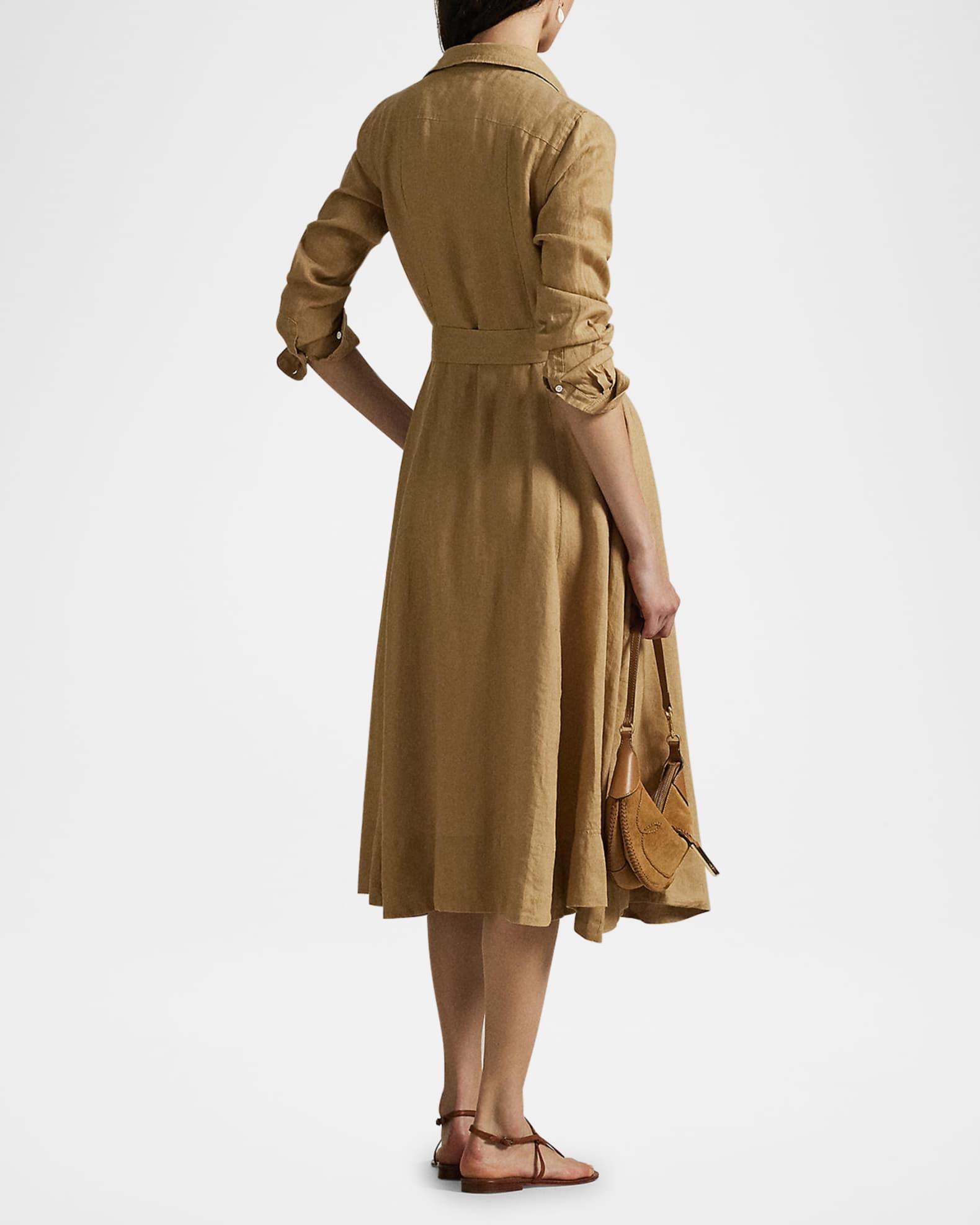 Belted Linen Shirtdress Product Image