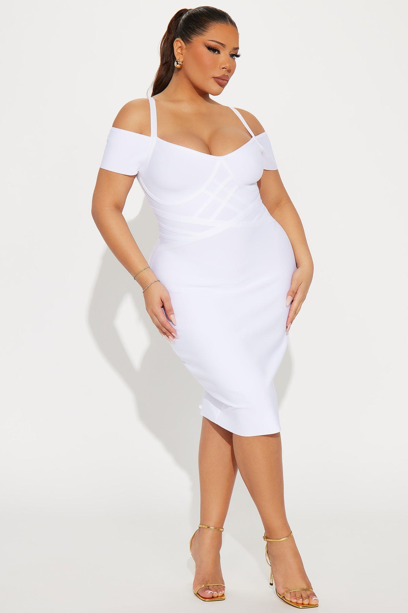Kalina Bandage Midi Dress - White Product Image