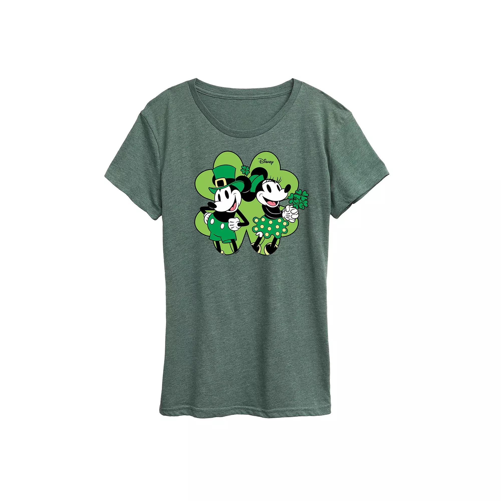 Disney's Mickey & Minnie Mouse Women's Shamrock Graphic Tee,  Product Image