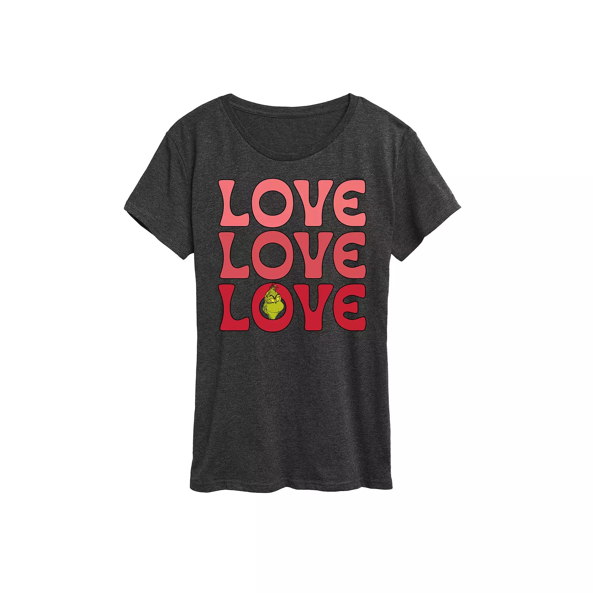Women's Grinch Love Stack Graphic Tee,  Product Image