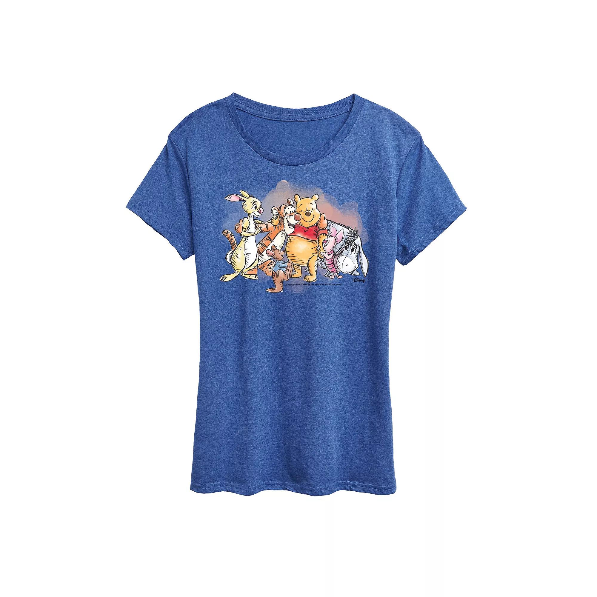 Disney's Winnie The Pooh Women's Watercolor Graphic Tee,  Product Image