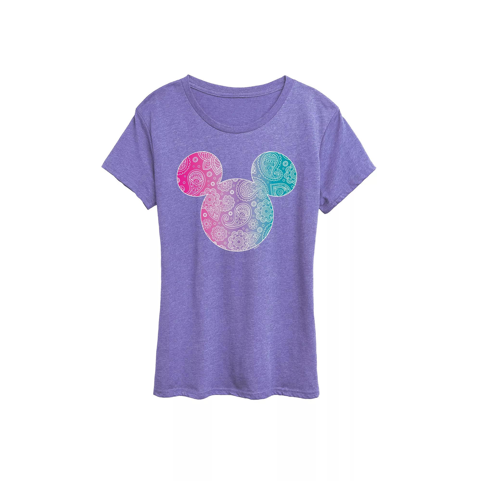 Disney's Mickey Mouse Women's Bandana Pattern Graphic Tee,  Product Image