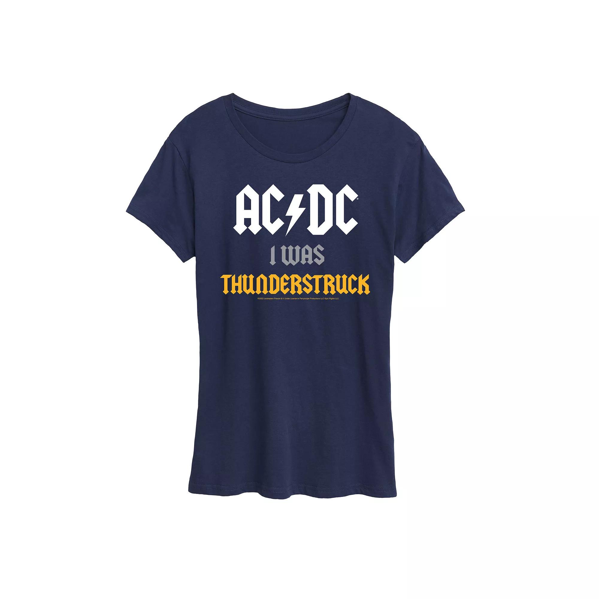 Women's ACDC I Was Thunderstruck Graphic Tee, Girl's,  Product Image