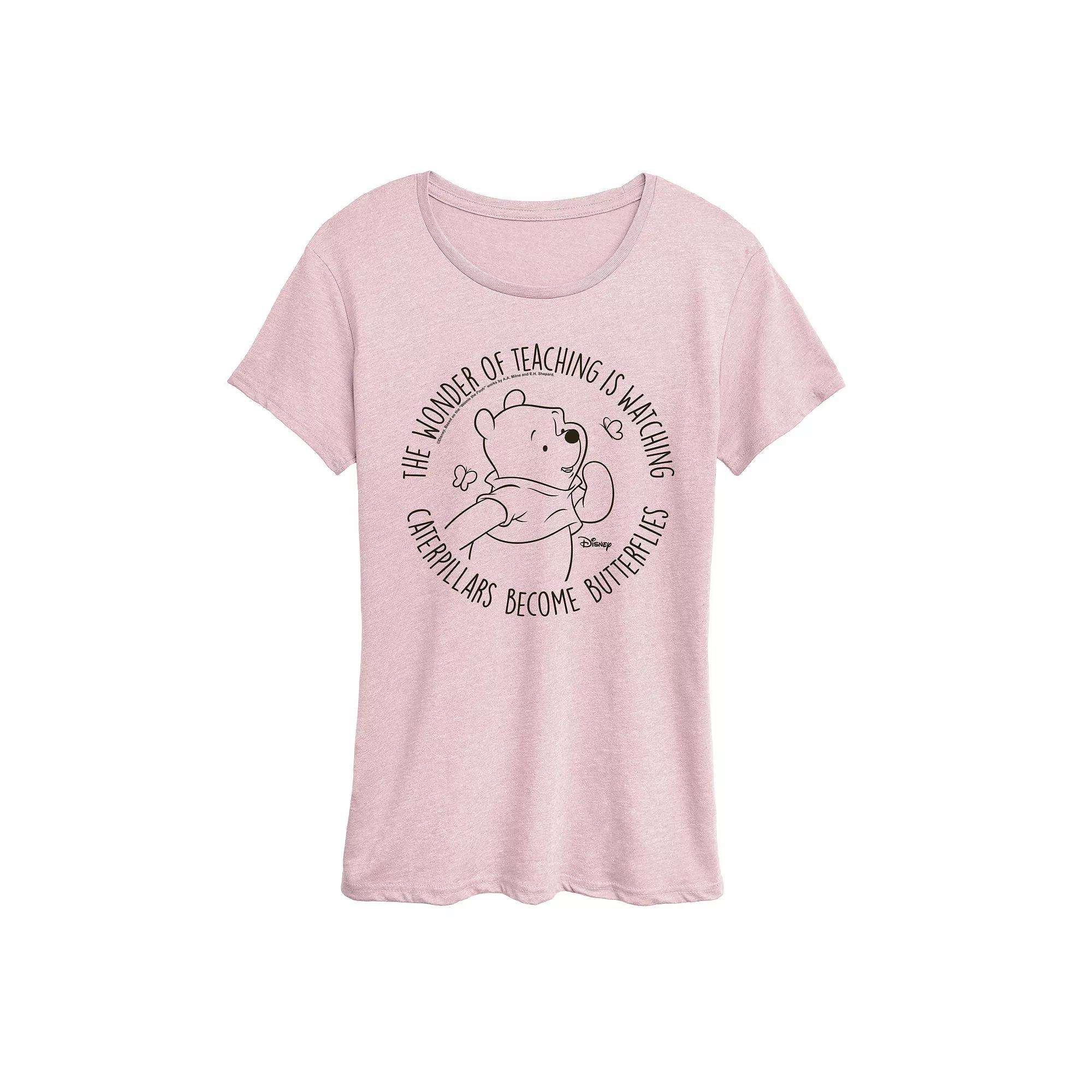 Disney's Winnie The Pooh Women's Wonder of Teaching Graphic Tee,  Product Image