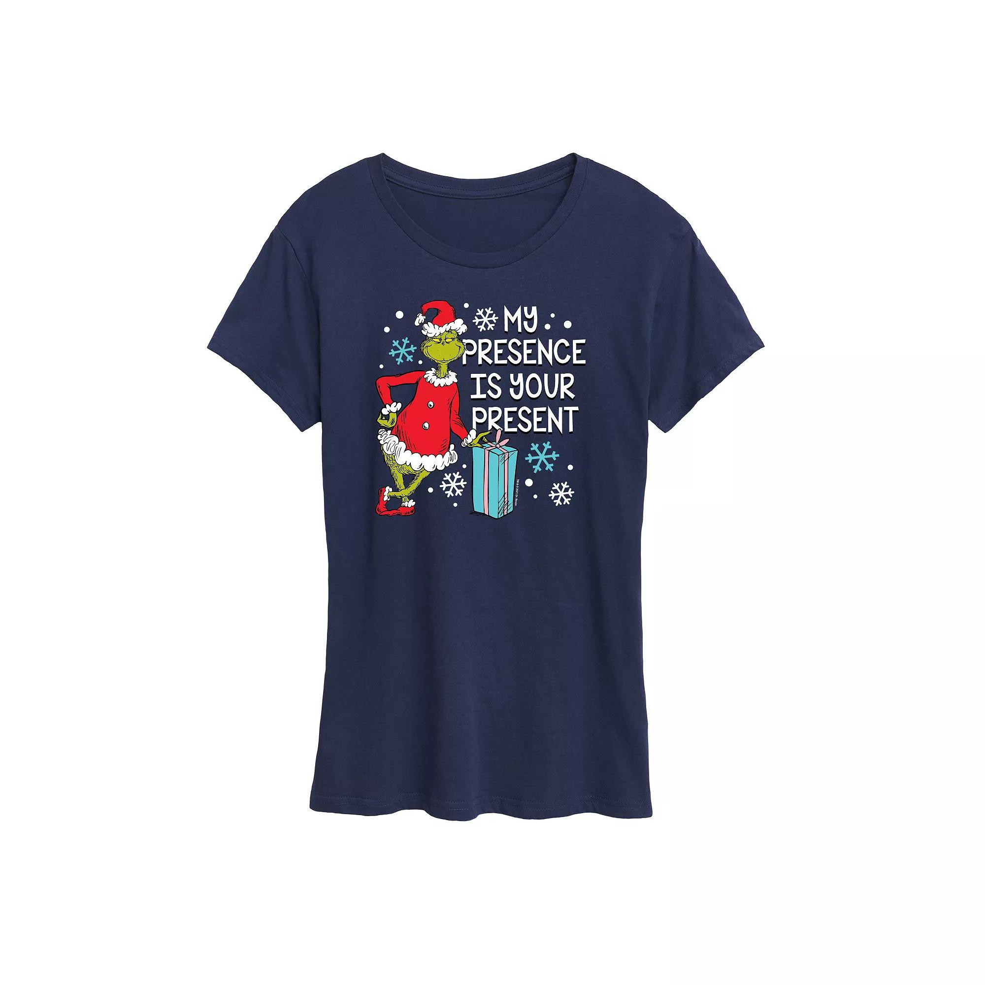 Women's Dr. Seuss The Grinch Presence Present Graphic Tee, Girl's,  Product Image
