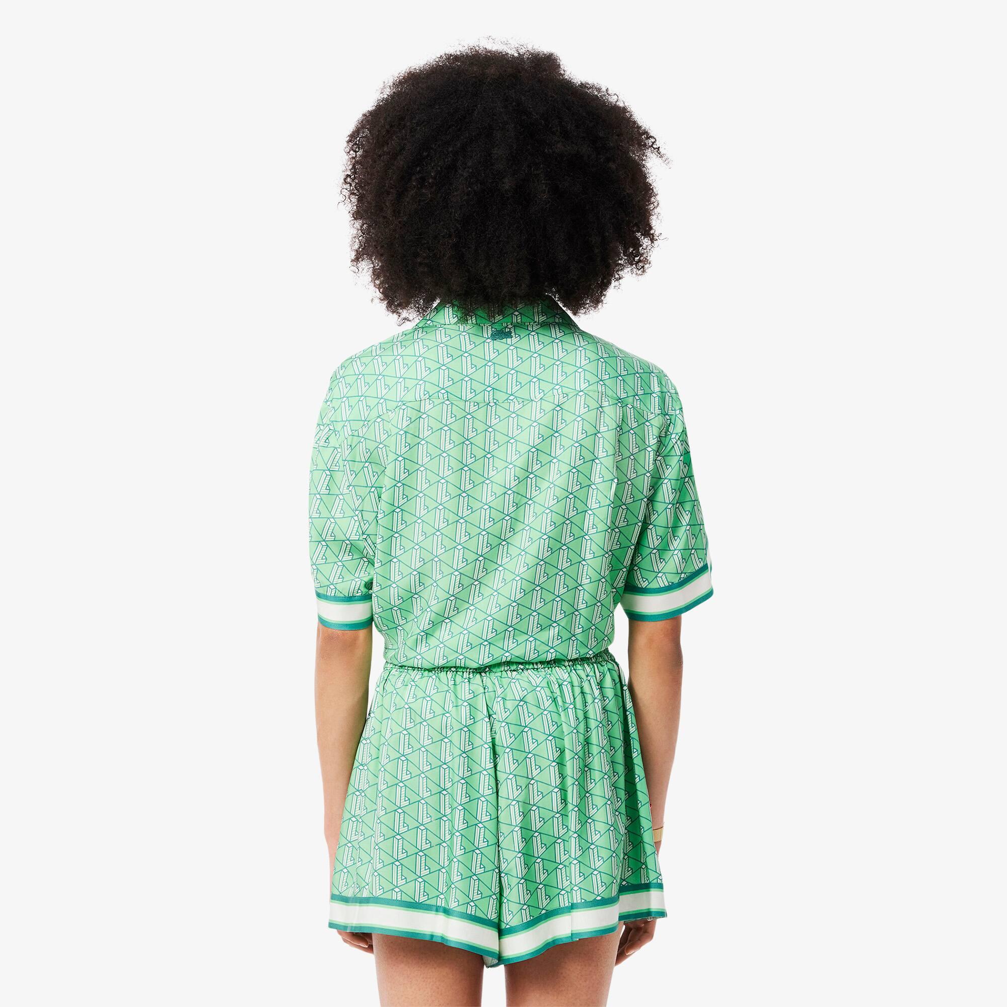 Oversized Monogram Print Shirt Product Image