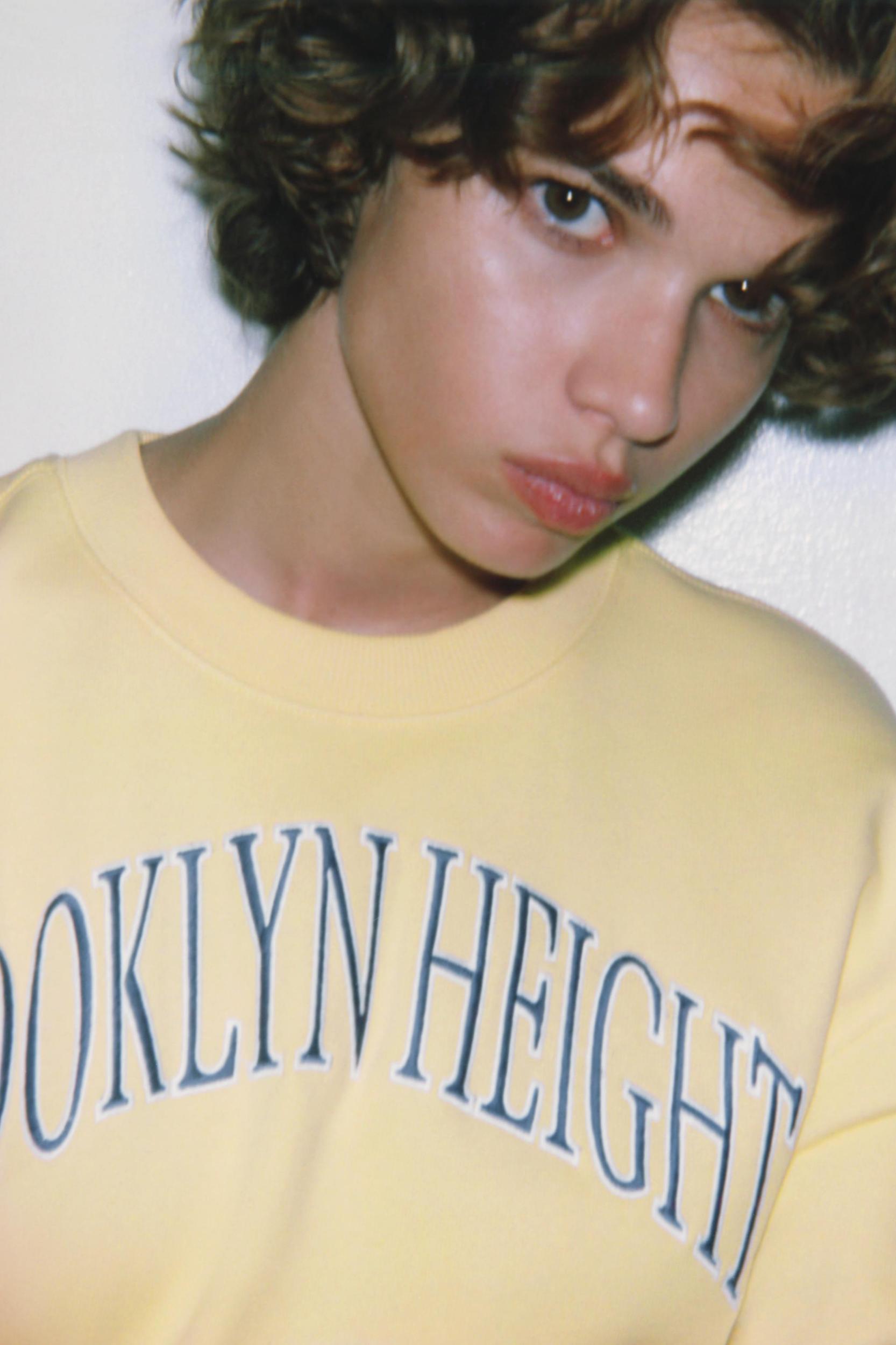 EMBROIDERED TEXT PLUSH SWEATSHIRT Product Image