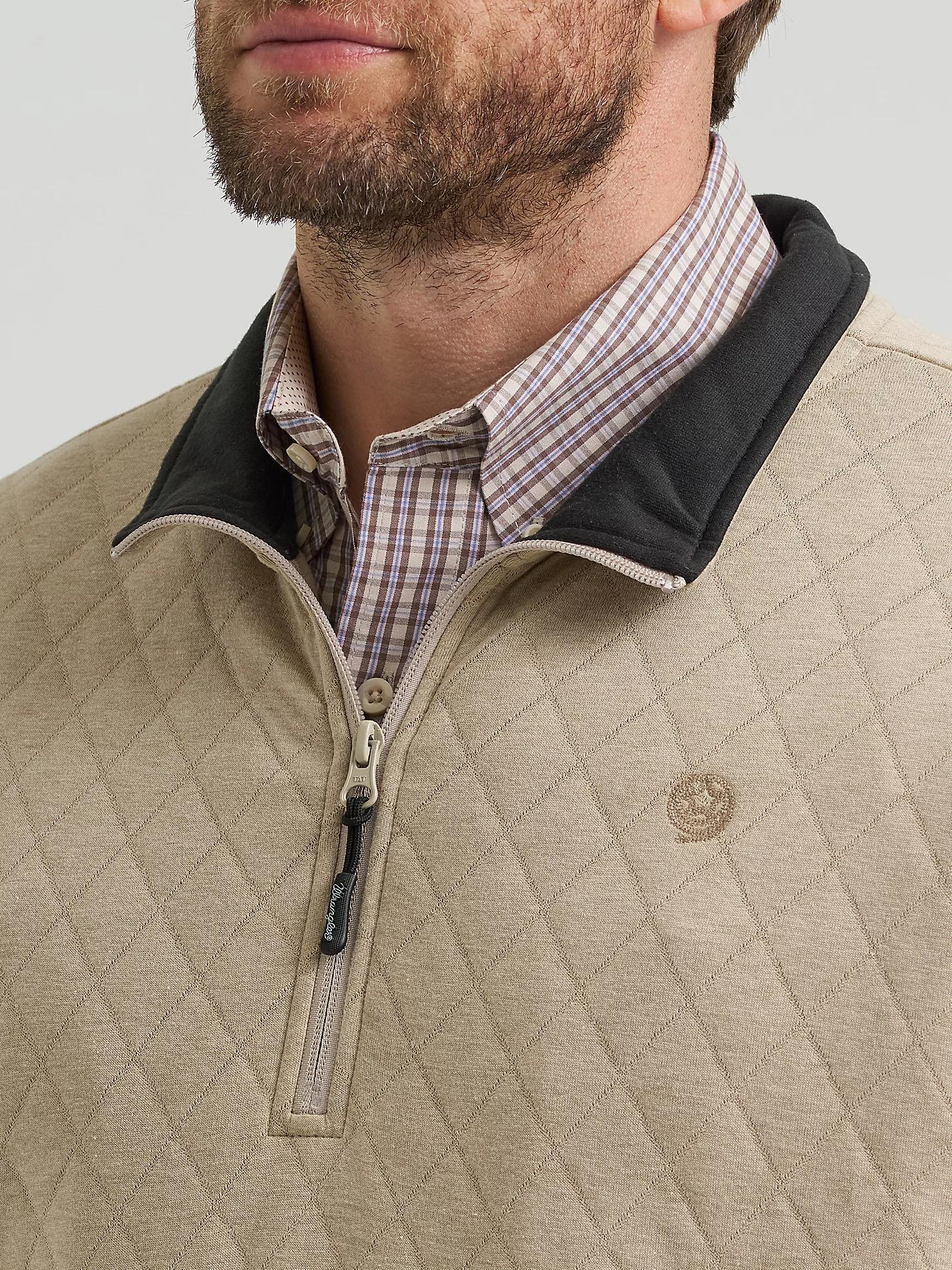 Men's George Strait Quarter-Zip Quilted Pullover in Tan Product Image