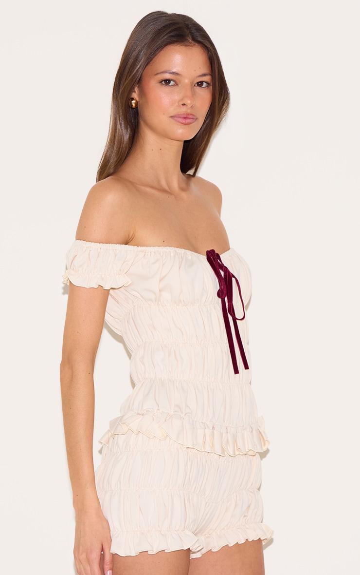 Stone Extreme Ruched Bardot Romper Product Image