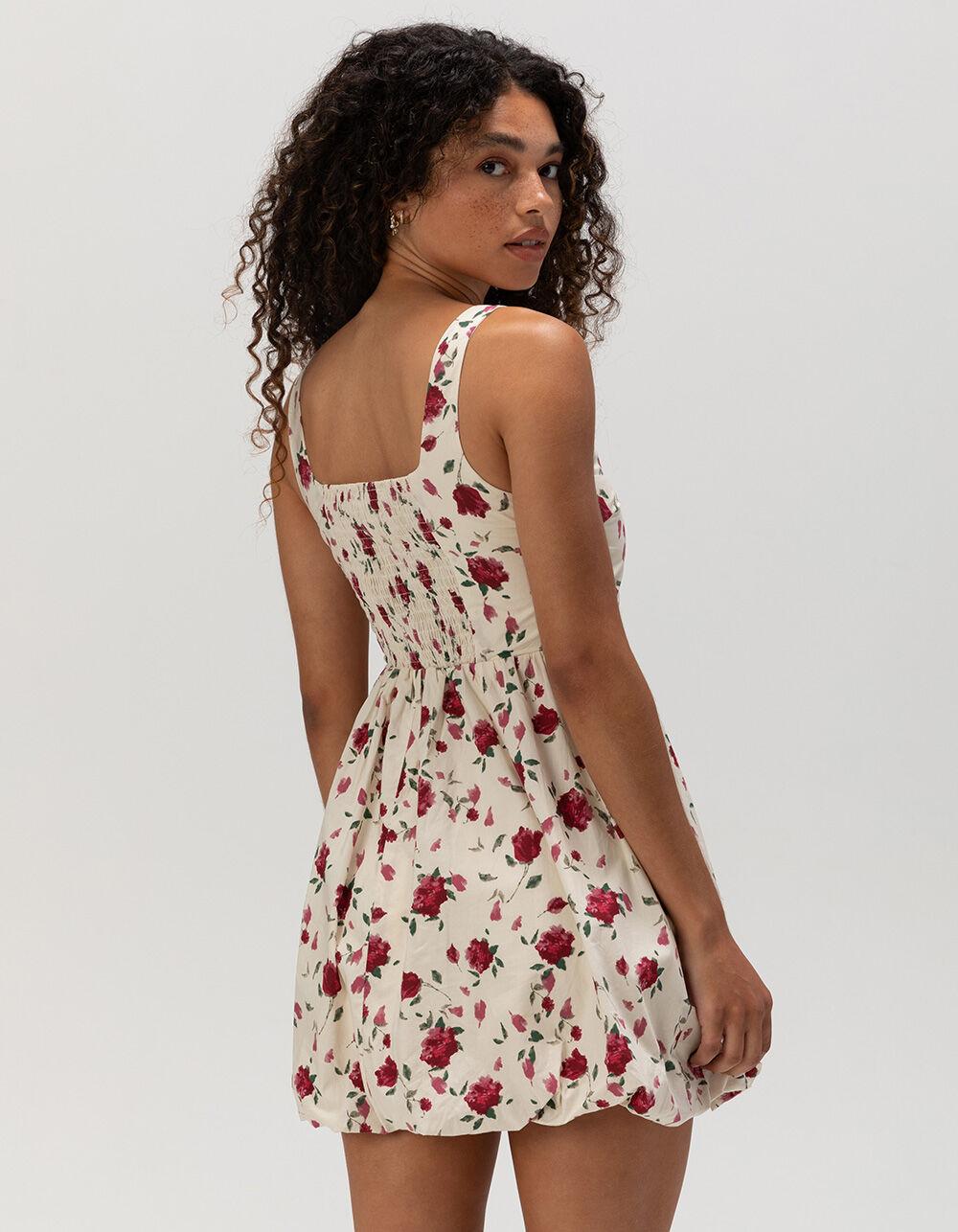 FULL TILT Bubble Hem Womens Dress - Cream/Multi Product Image