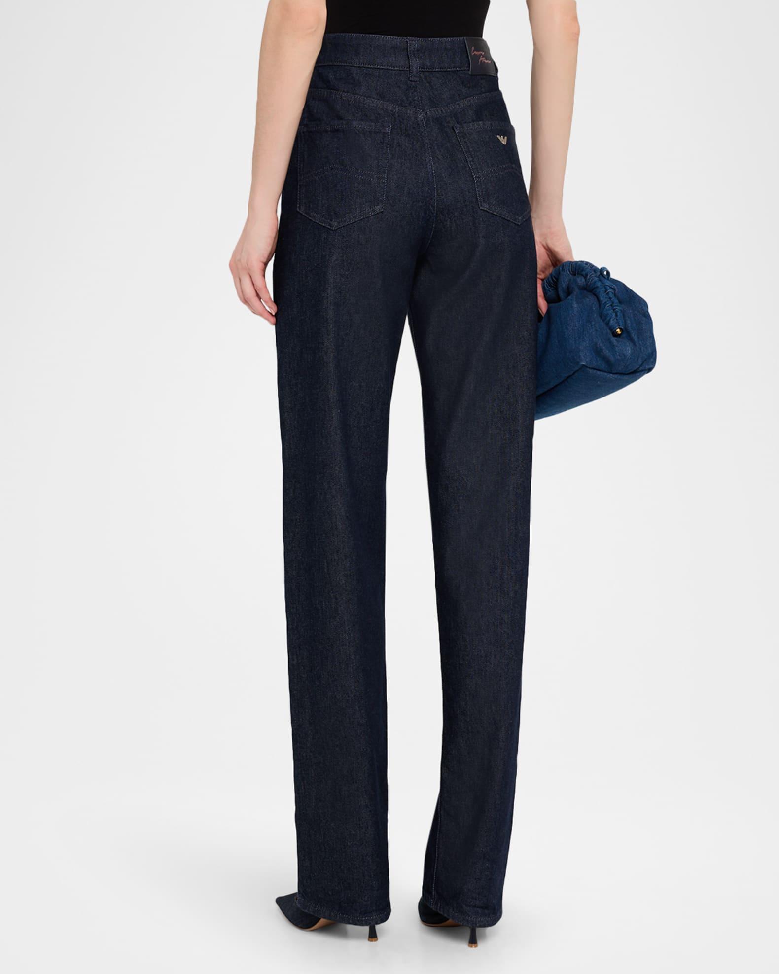 High-Rise Cotton Denim Jeans Product Image