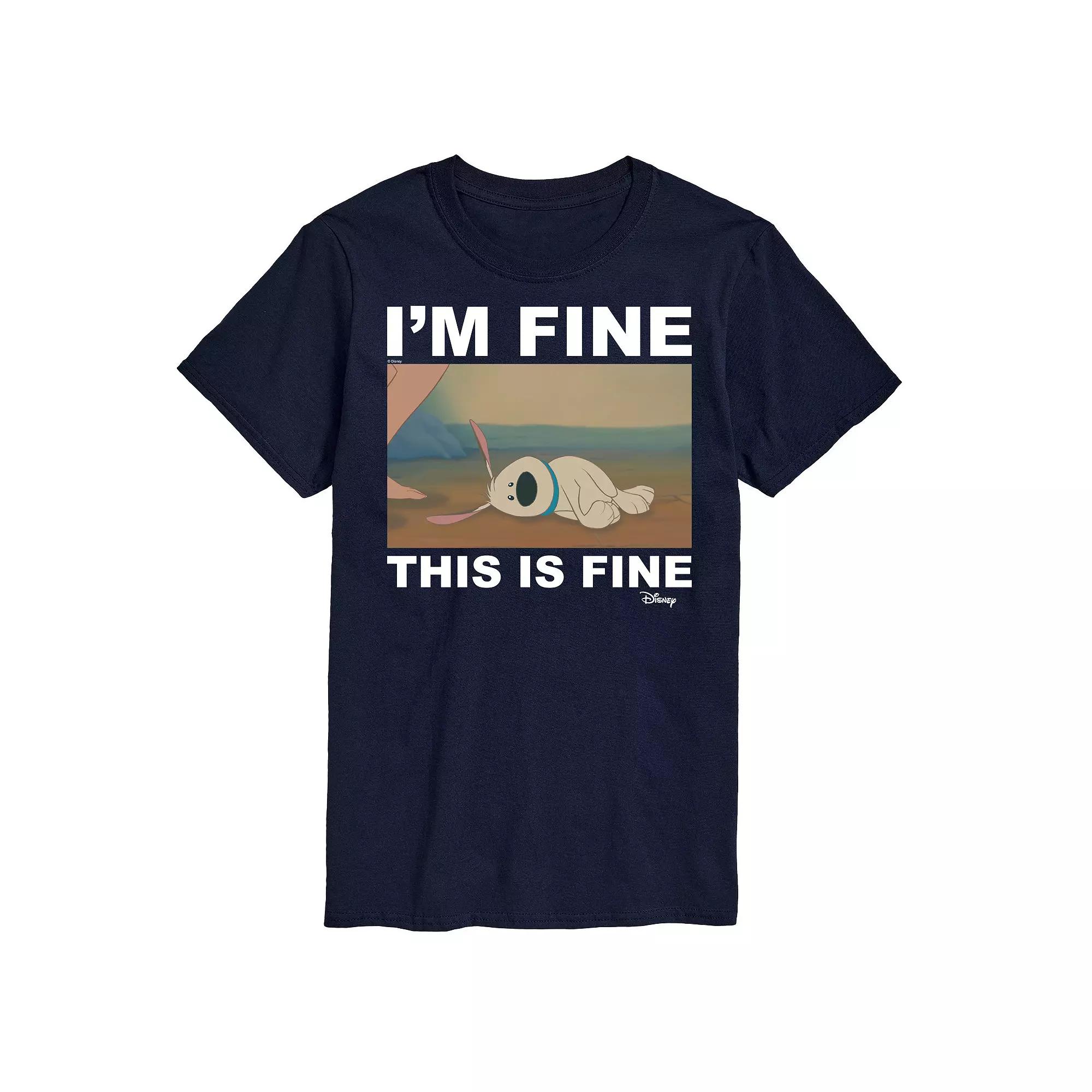 Disney Princess Big & Tall I'm Fine This Is Fine Graphic Tee, Men's,  Product Image