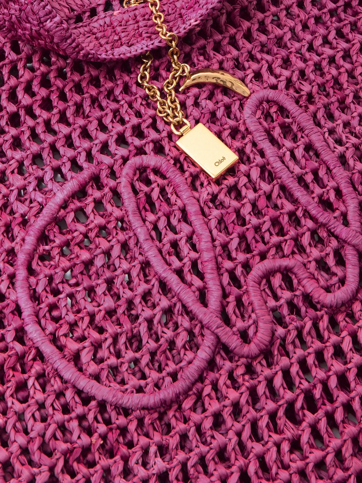 CHLOÉ Chloe Women Fuchsia Raffia Estate Banana Shopping Bag In Fuchsiarose Product Image