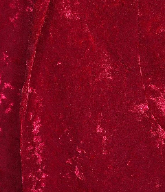 Skies Are Blue Coordinating Crushed Velvet Open Front Long Sleeve Blazer Product Image