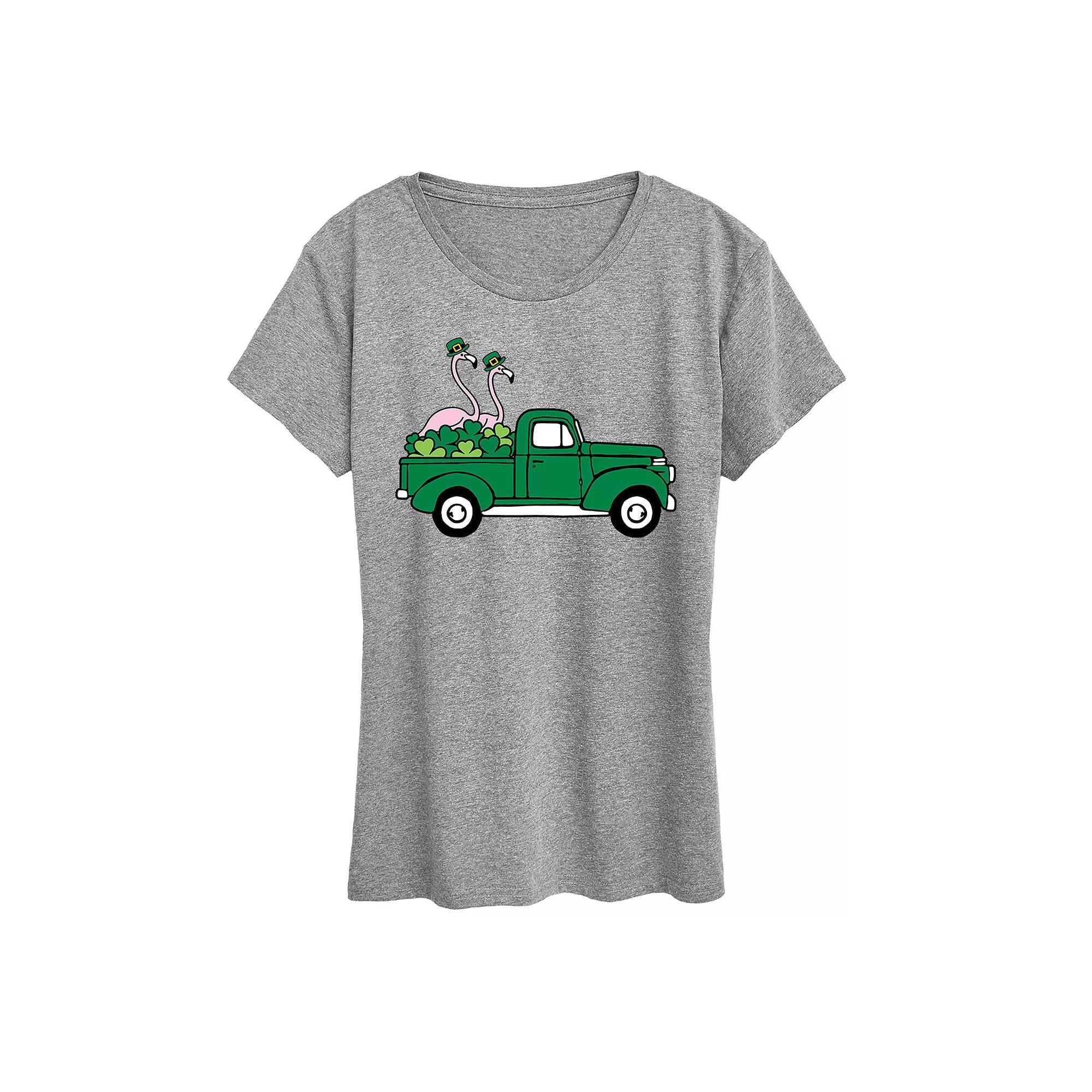Women's St. Paddy's Flamingo Truck Graphic Tee, Girl's,  Product Image