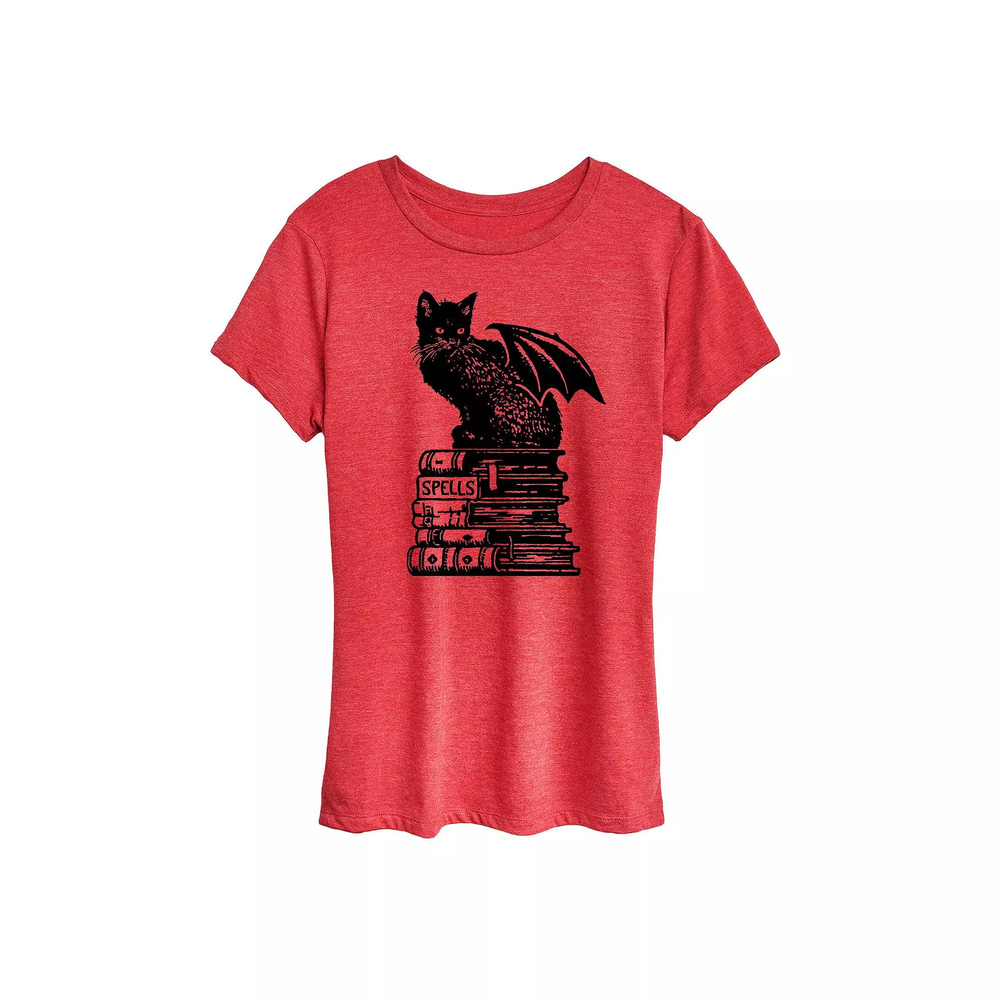 Women's Spells Cat Halloween Tee, Girl's,  Product Image
